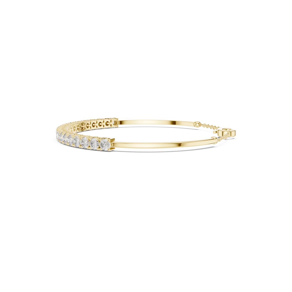 Gold 2Ct Half Tennis Round Lab Grown Diamond Tess Bracelet