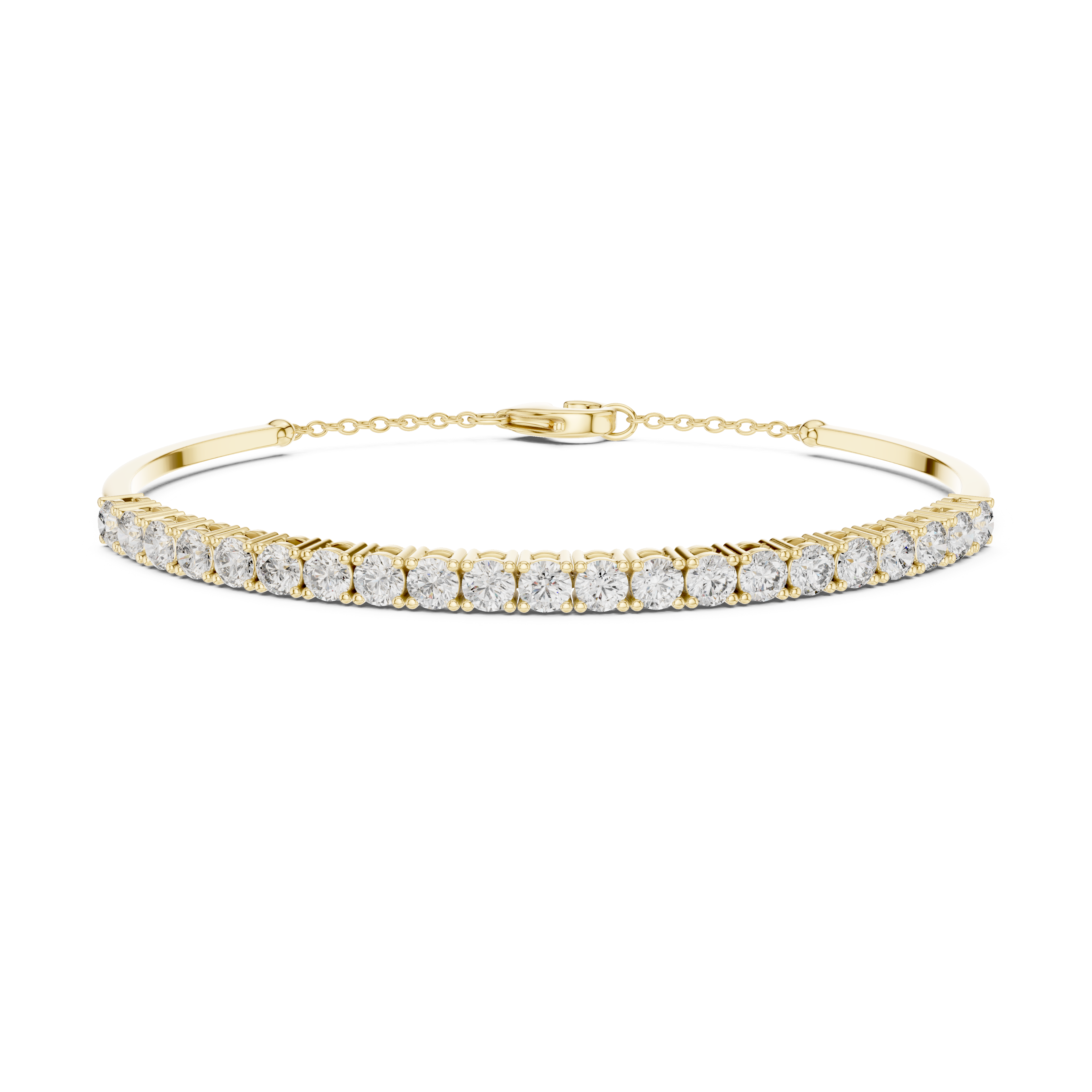 Gold 2Ct Half Tennis Round Lab Grown Diamond Tess Bracelet