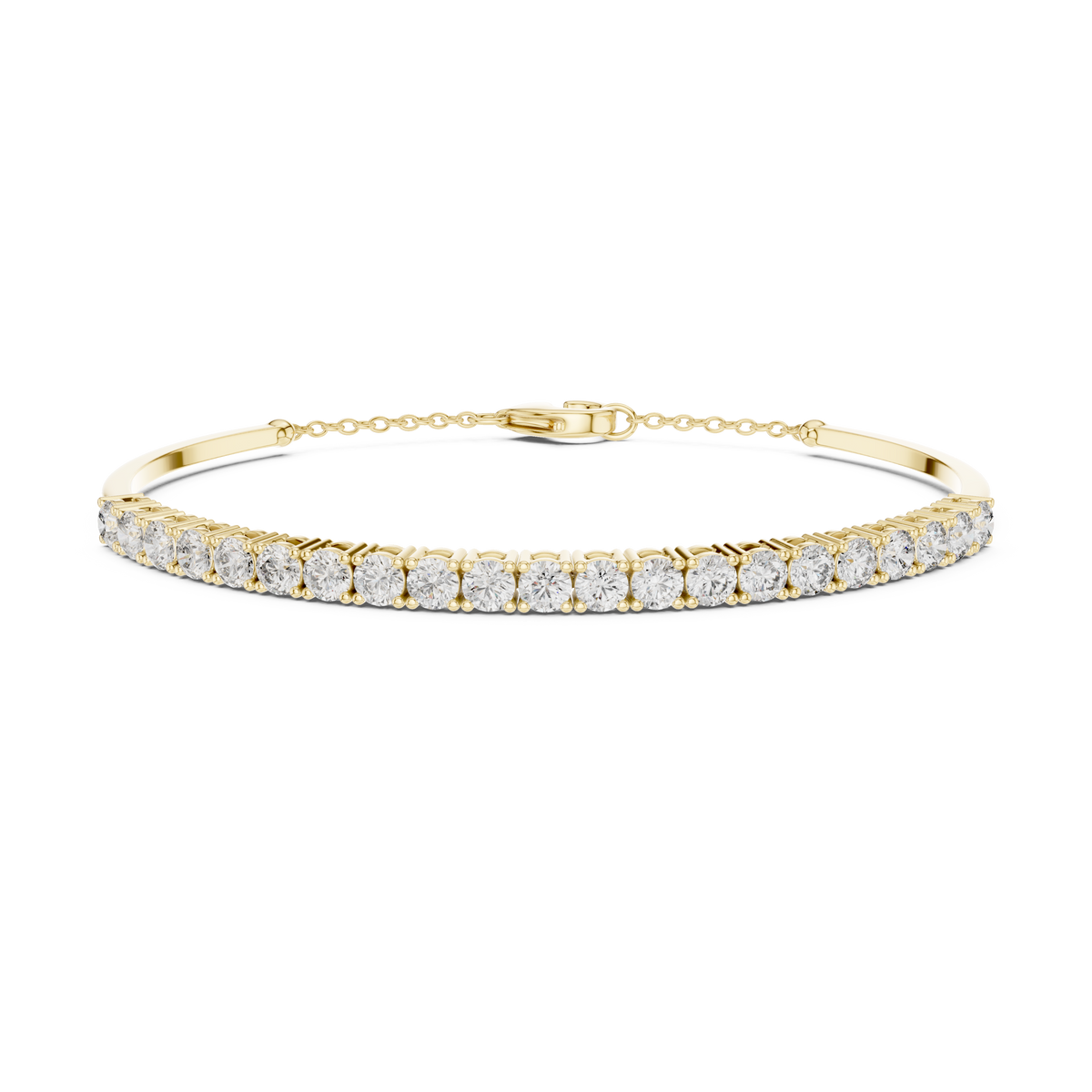 Gold 2Ct Half Tennis Round Lab Grown Diamond Tess Bracelet