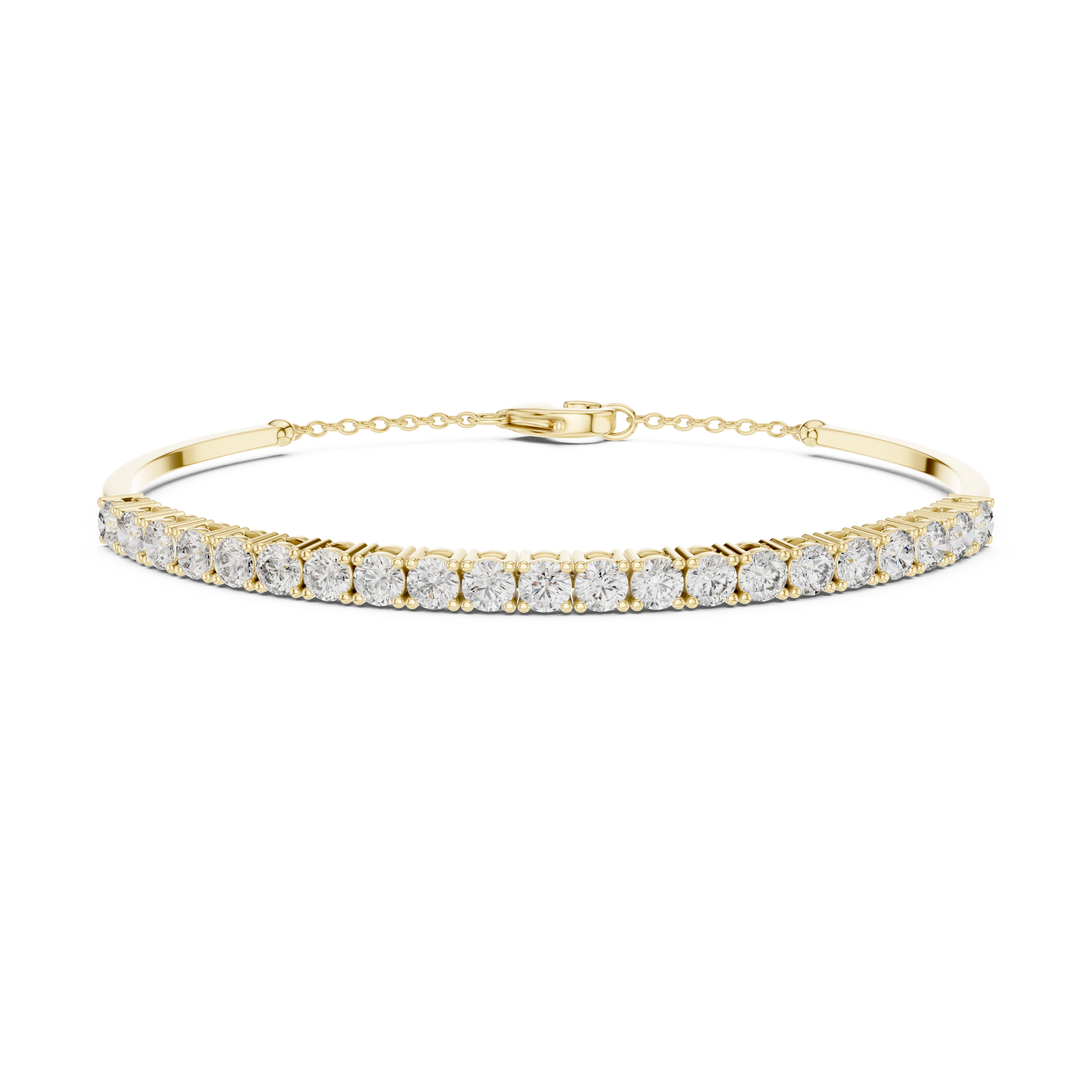Gold 2Ct Half Tennis Round Lab Grown Diamond Tess Bracelet