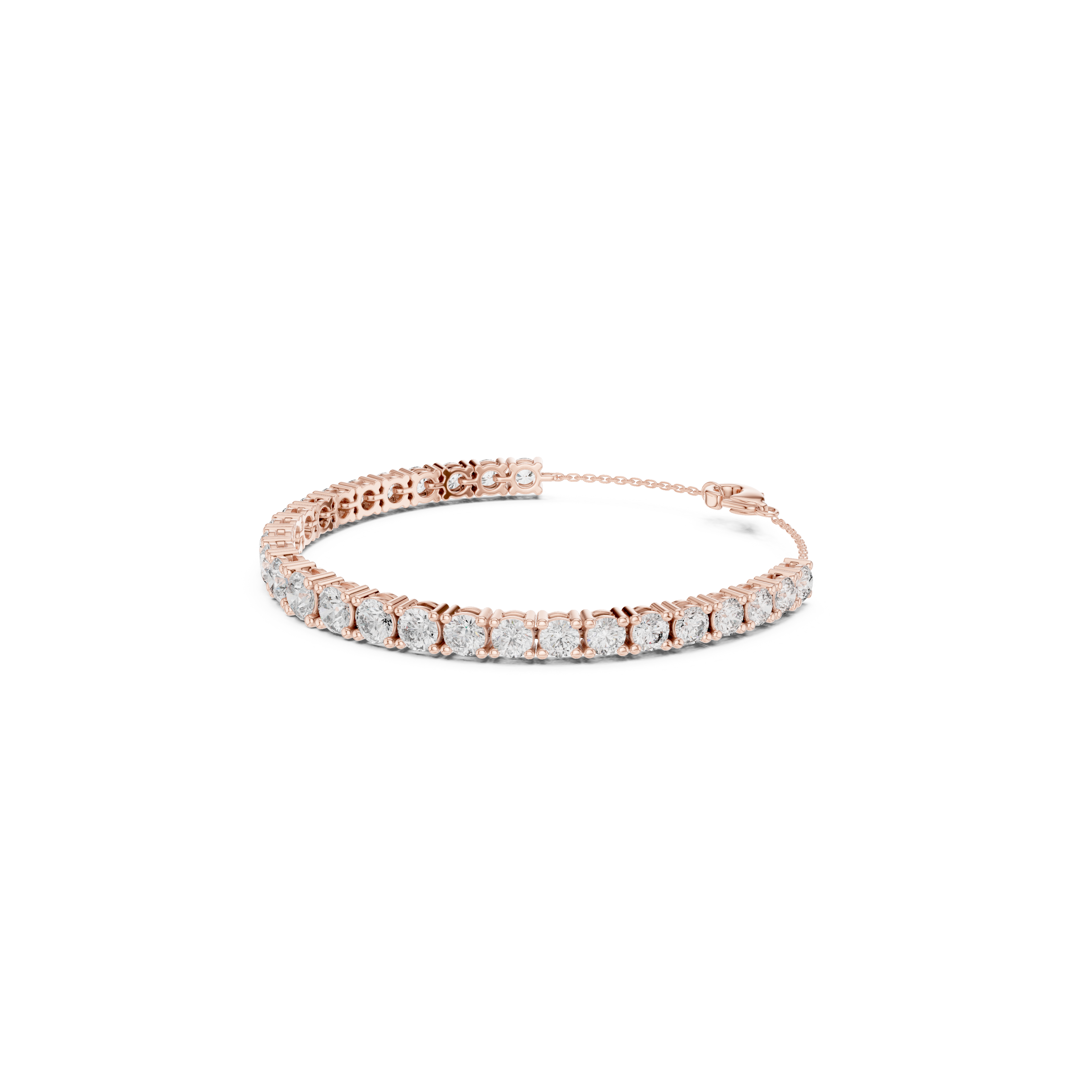 Gold 8Ct Full Tennis Round Lab Grown Diamond Zelda Bracelet