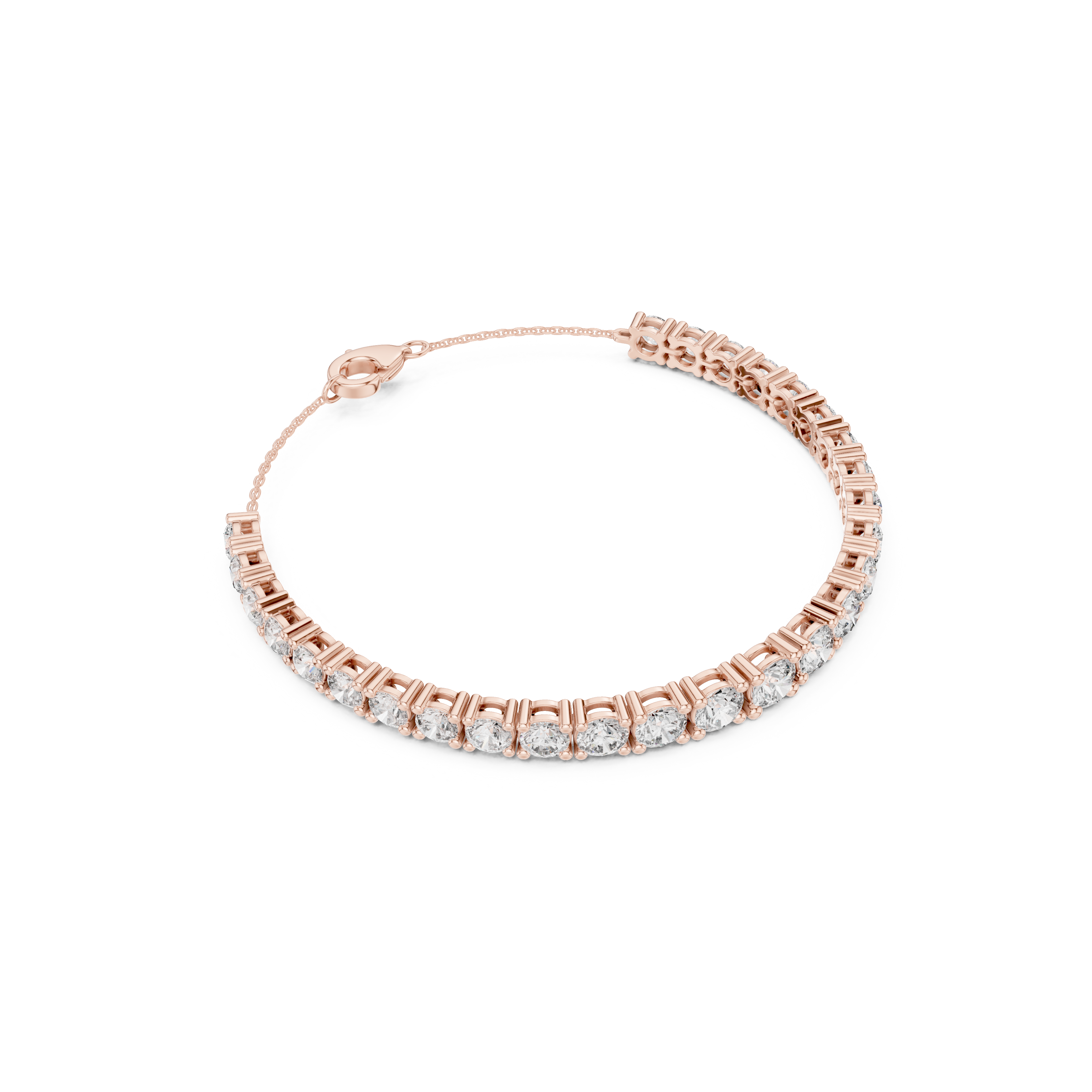 Gold 8Ct Full Tennis Round Lab Grown Diamond Zelda Bracelet