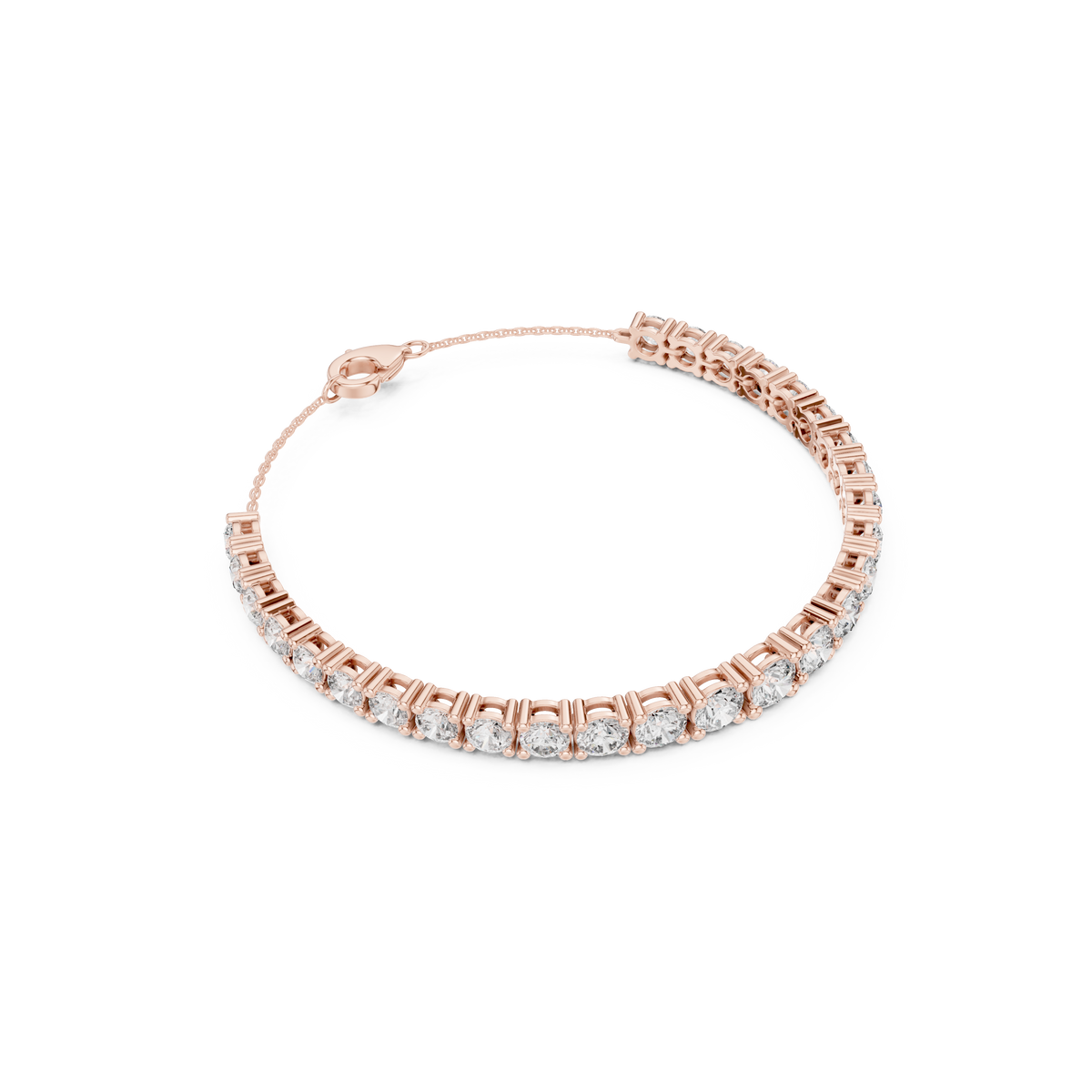 Gold 8Ct Full Tennis Round Lab Grown Diamond Zelda Bracelet