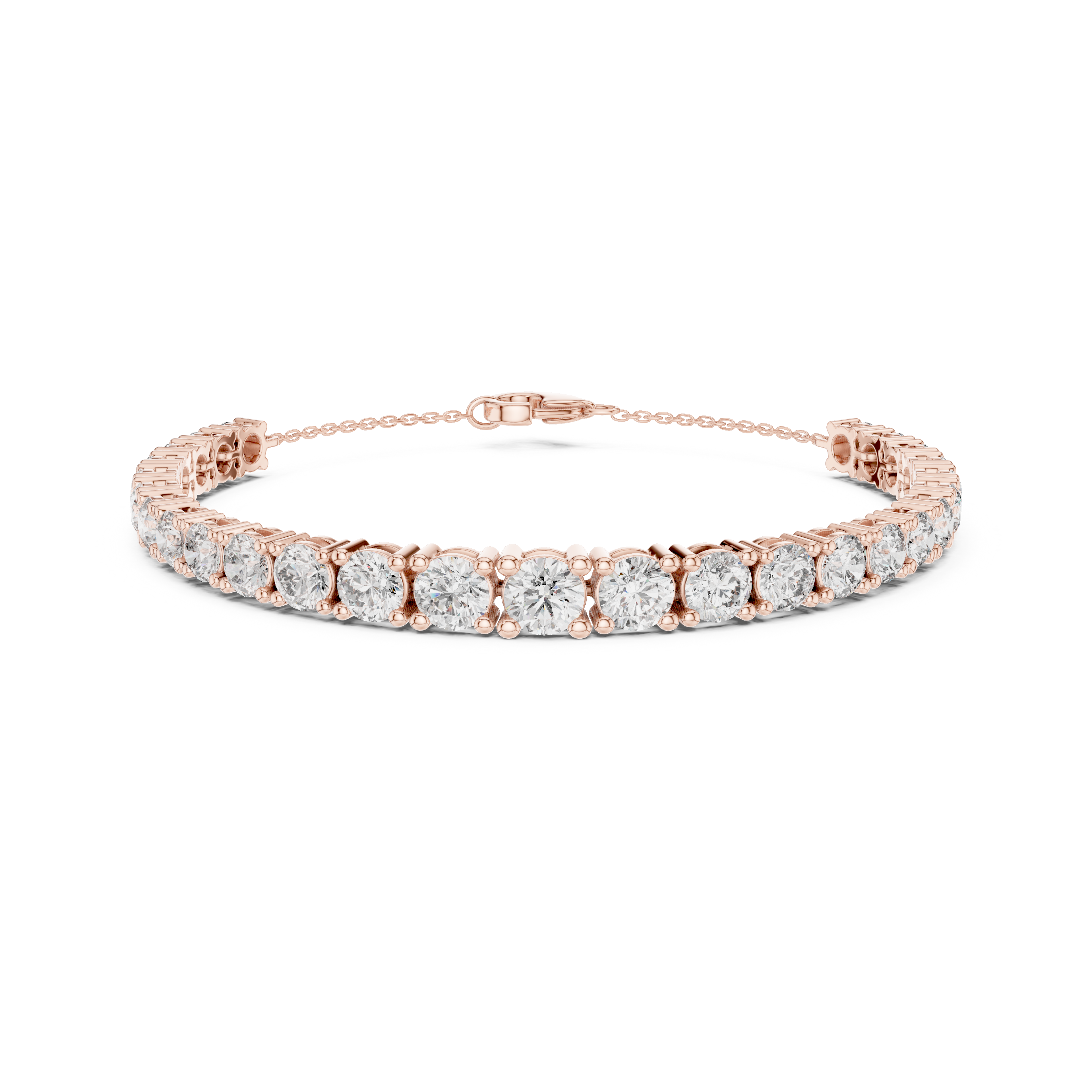 Gold 8Ct Full Tennis Round Lab Grown Diamond Zelda Bracelet