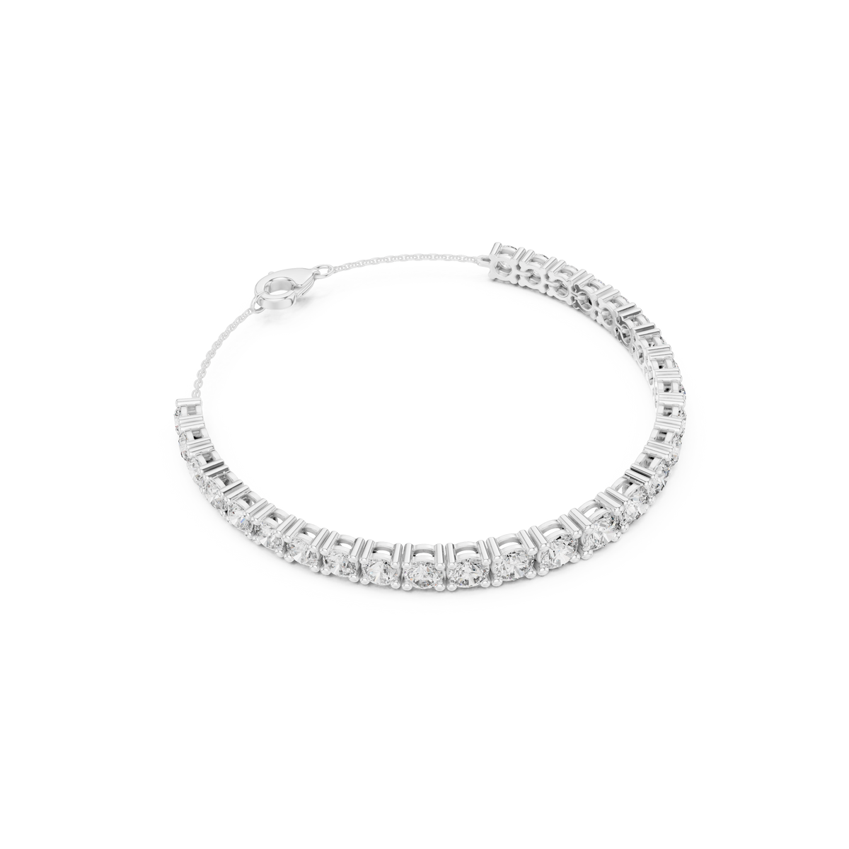 Gold 8Ct Full Tennis Round Lab Grown Diamond Zelda Bracelet