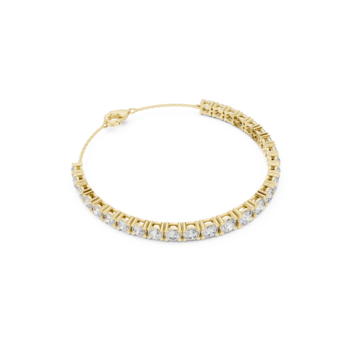 Gold 8Ct Full Tennis Round Lab Grown Diamond Zelda Bracelet