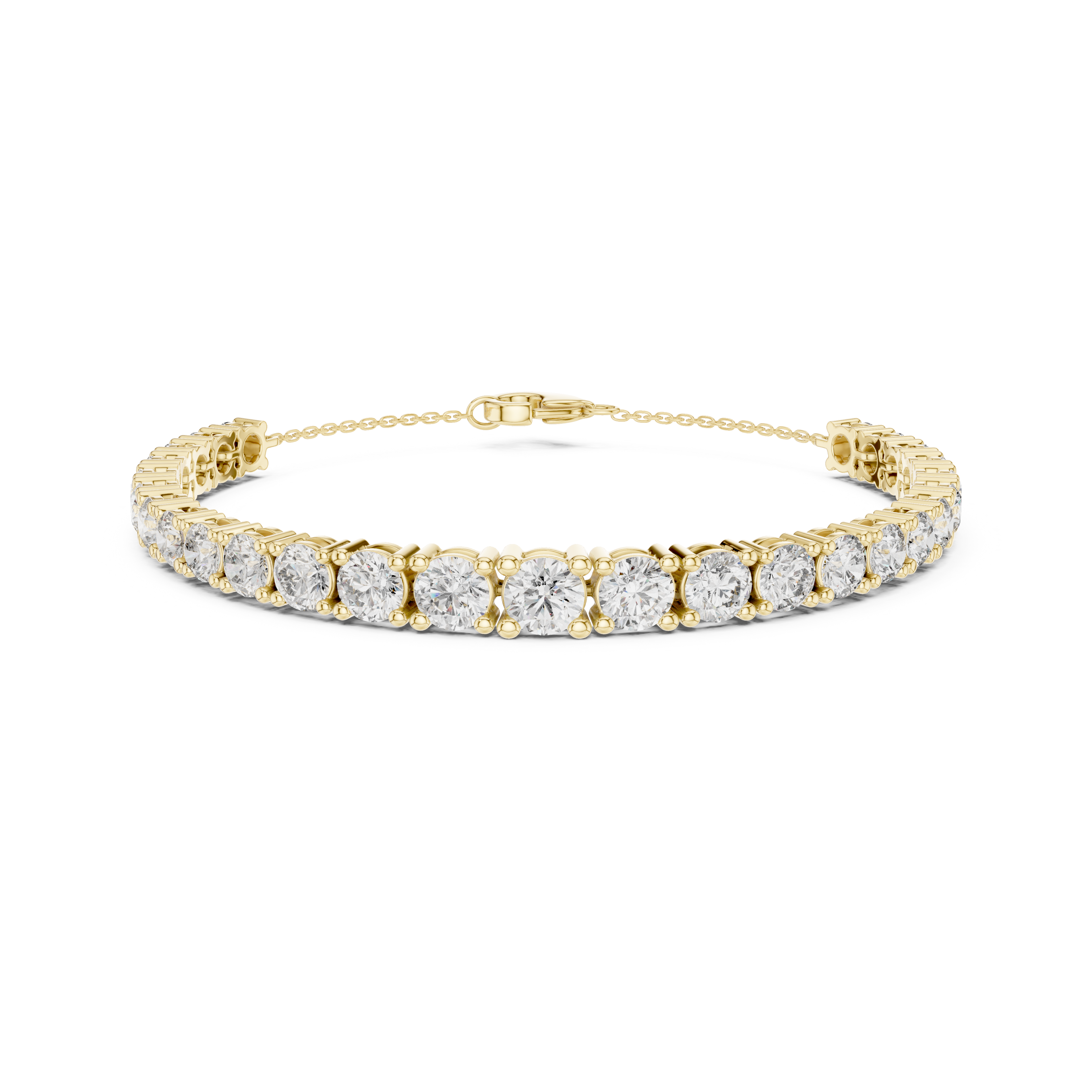 Gold 8Ct Full Tennis Round Lab Grown Diamond Zelda Bracelet