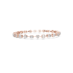 Gold 4Ct Multi Shape Lab Grown Diamond Kasha Solitaire Bracelet