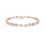 Gold 4Ct Multi Shape Lab Grown Diamond Kasha Solitaire Bracelet