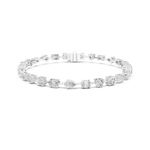 Gold 4Ct Multi Shape Lab Grown Diamond Kasha Solitaire Bracelet