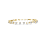 Gold 4Ct Multi Shape Lab Grown Diamond Kasha Solitaire Bracelet