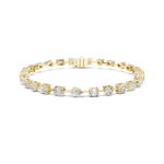 Gold 4Ct Multi Shape Lab Grown Diamond Kasha Solitaire Bracelet