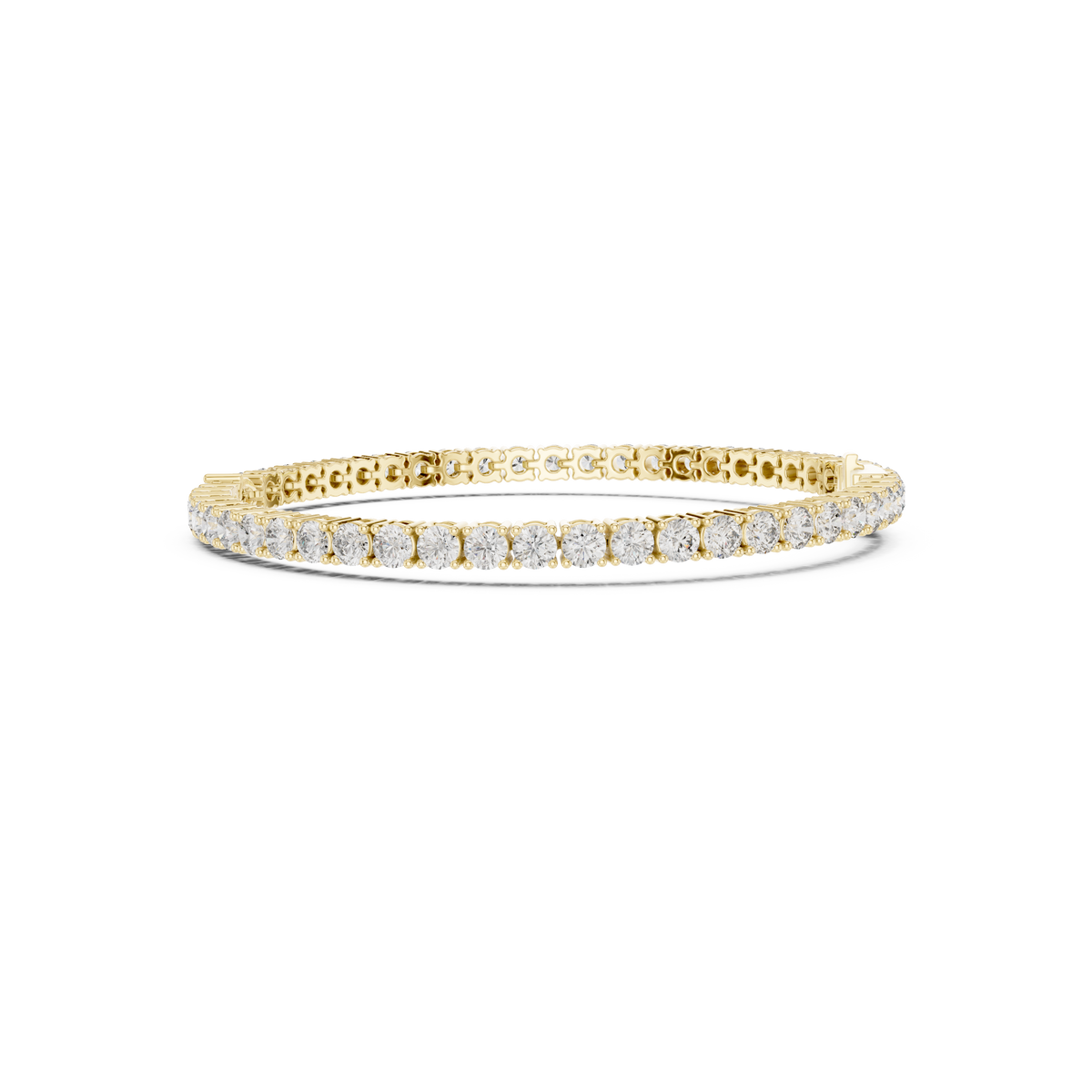 Gold 6Ct Pear Accent Round Tennis Lab Grown Diamond Chiara Bracelet