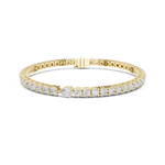 Gold 6Ct Pear Accent Round Tennis Lab Grown Diamond Chiara Bracelet