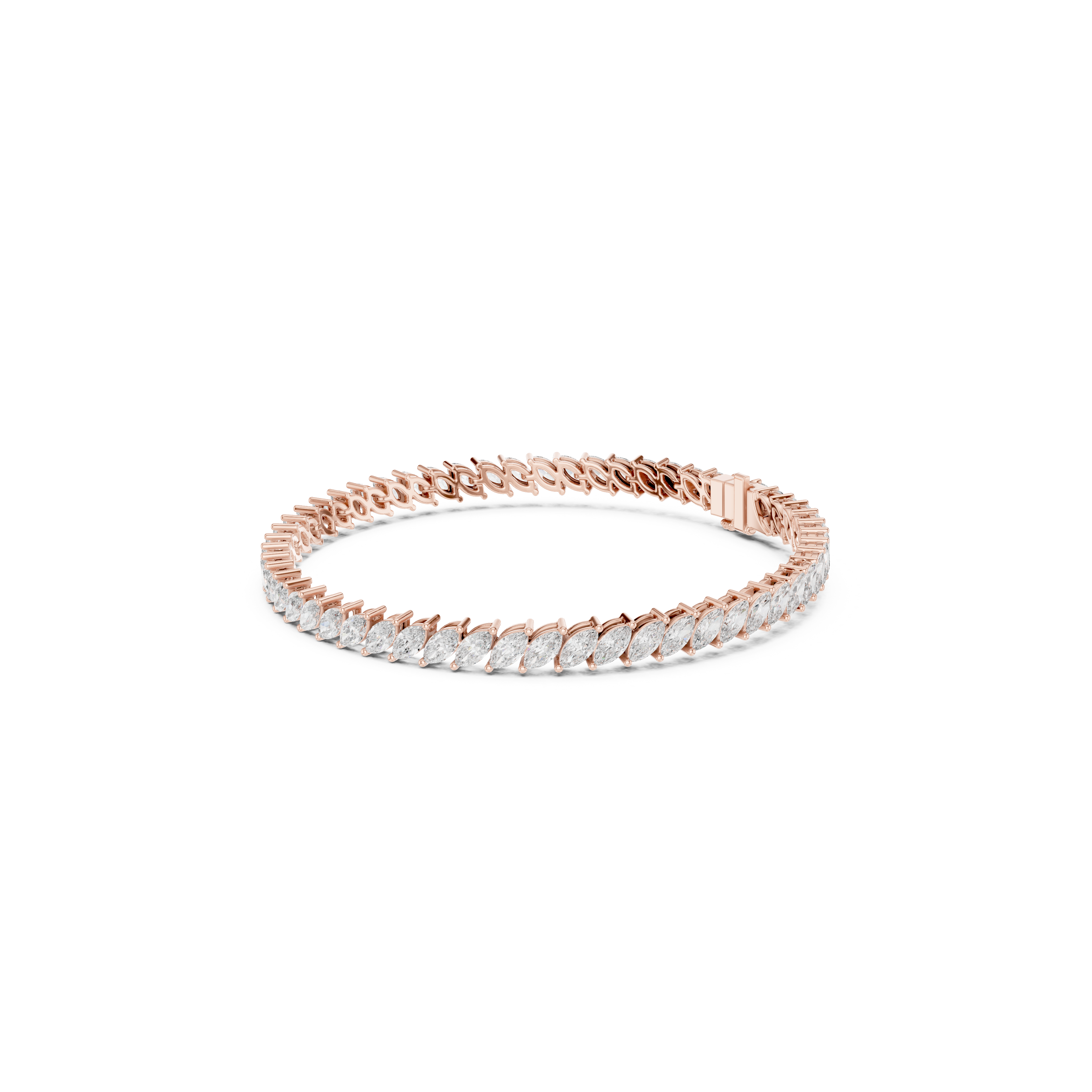 Gold 8Ct Marquise Tennis Lab Grown Diamond Berta Bracelet