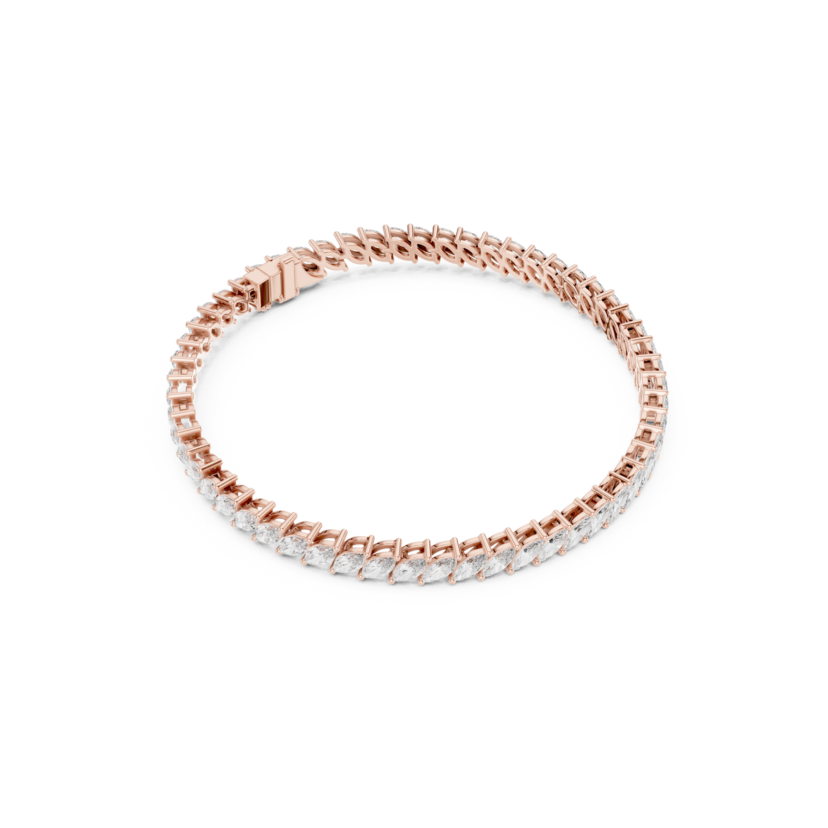 Gold 8Ct Marquise Tennis Lab Grown Diamond Berta Bracelet