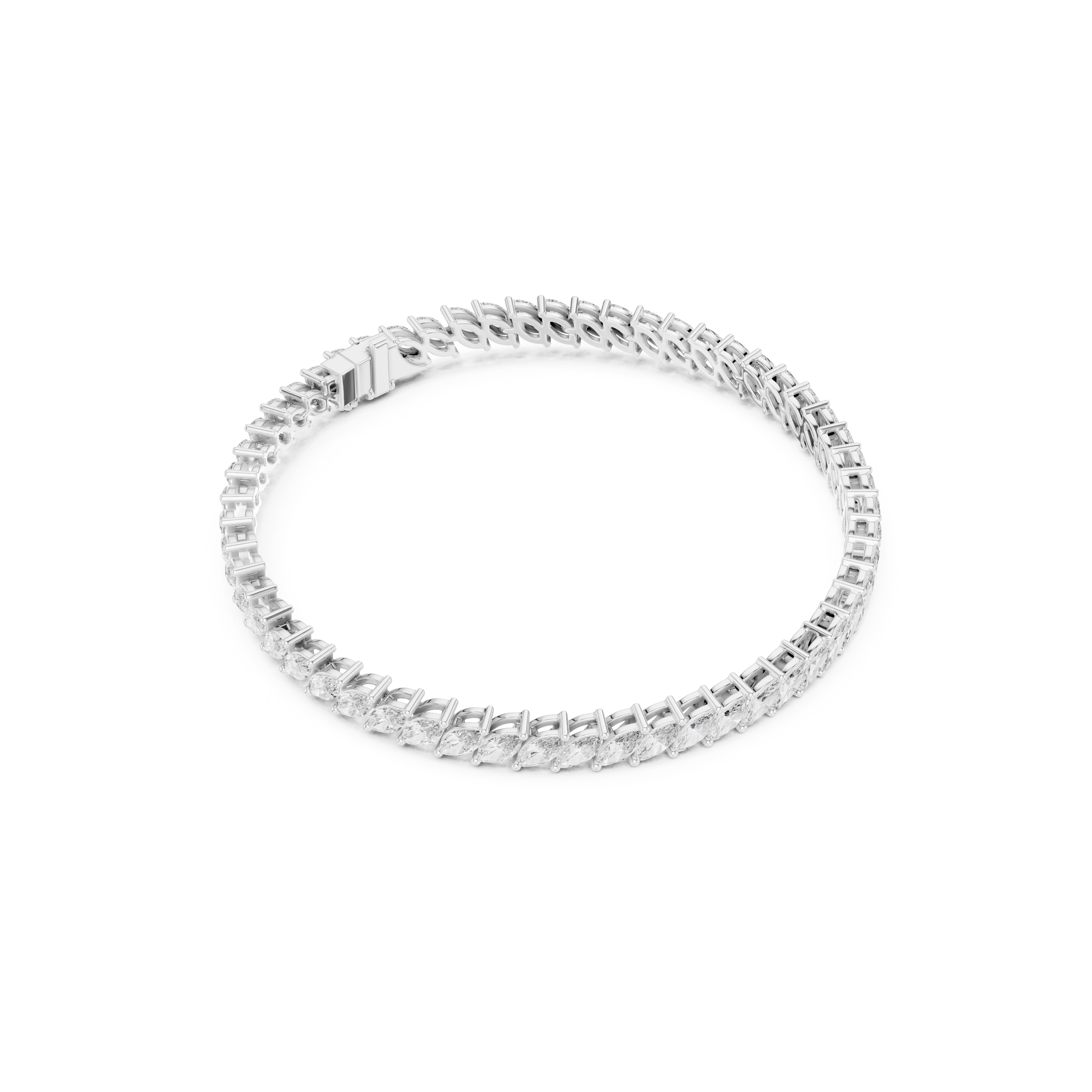 Gold 8Ct Marquise Tennis Lab Grown Diamond Berta Bracelet