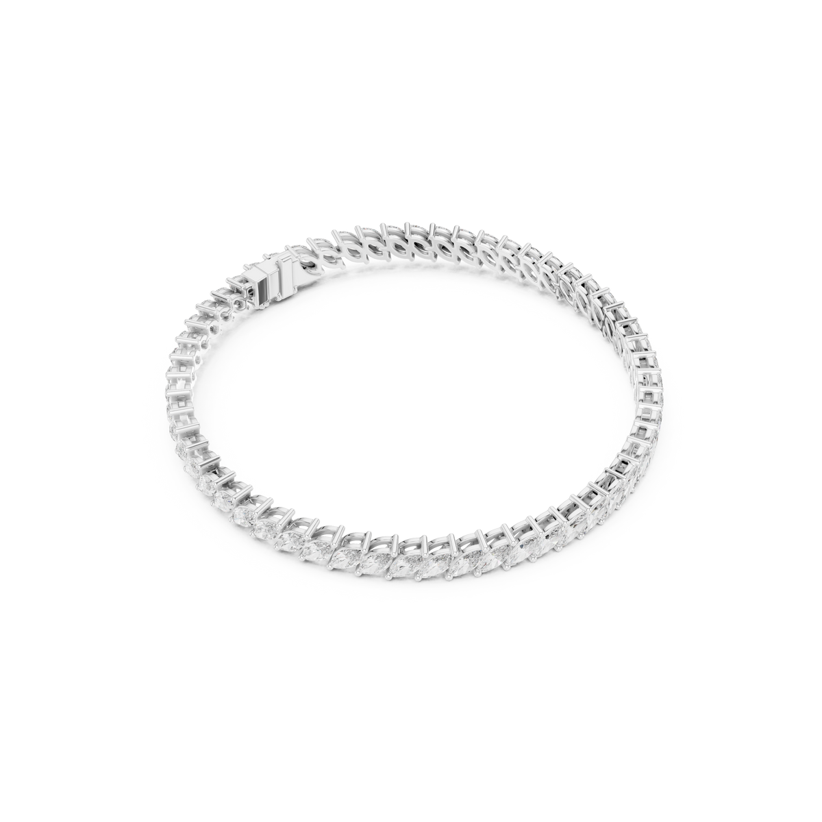 Gold 8Ct Marquise Tennis Lab Grown Diamond Berta Bracelet