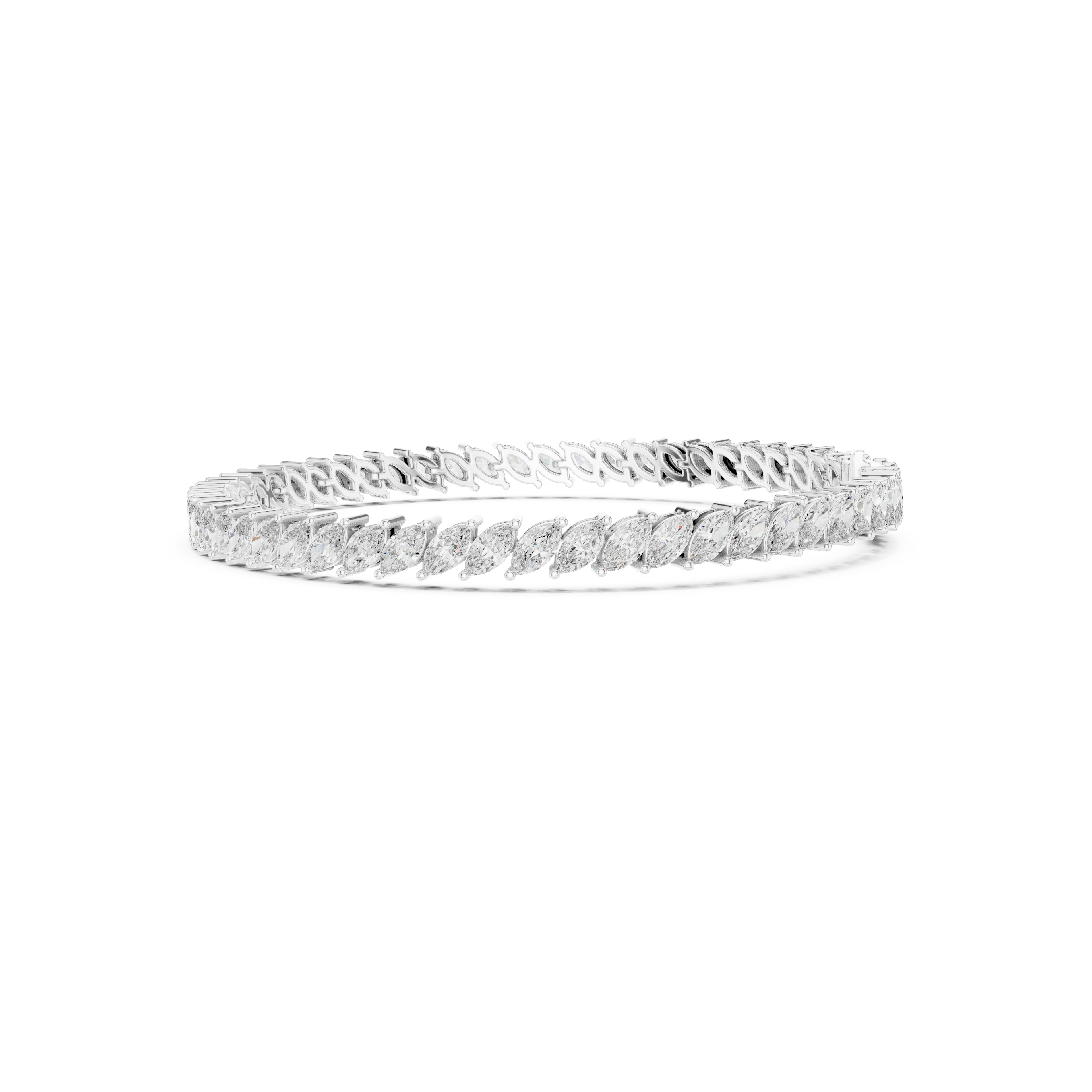 Gold 8Ct Marquise Tennis Lab Grown Diamond Berta Bracelet
