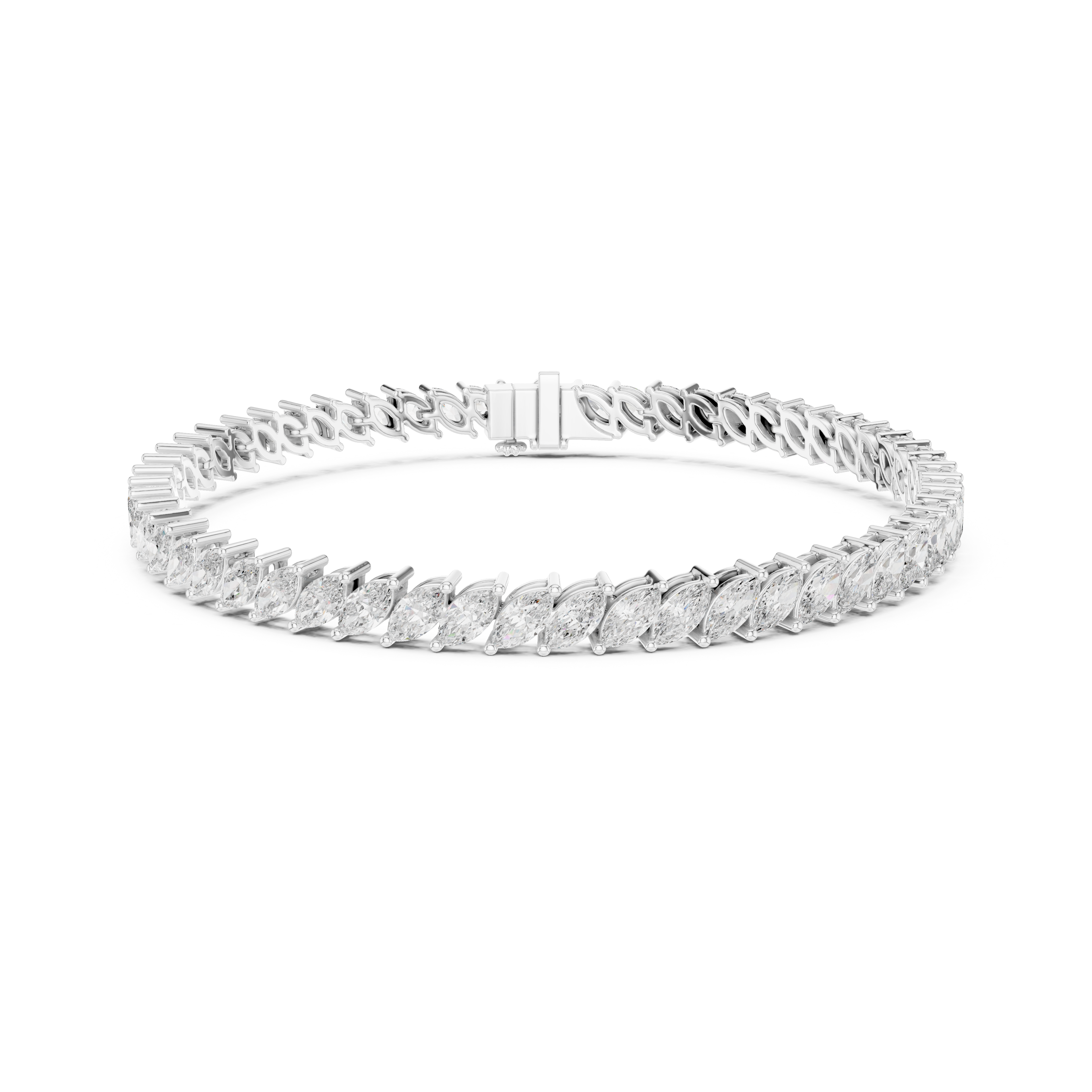 Gold 8Ct Marquise Tennis Lab Grown Diamond Berta Bracelet