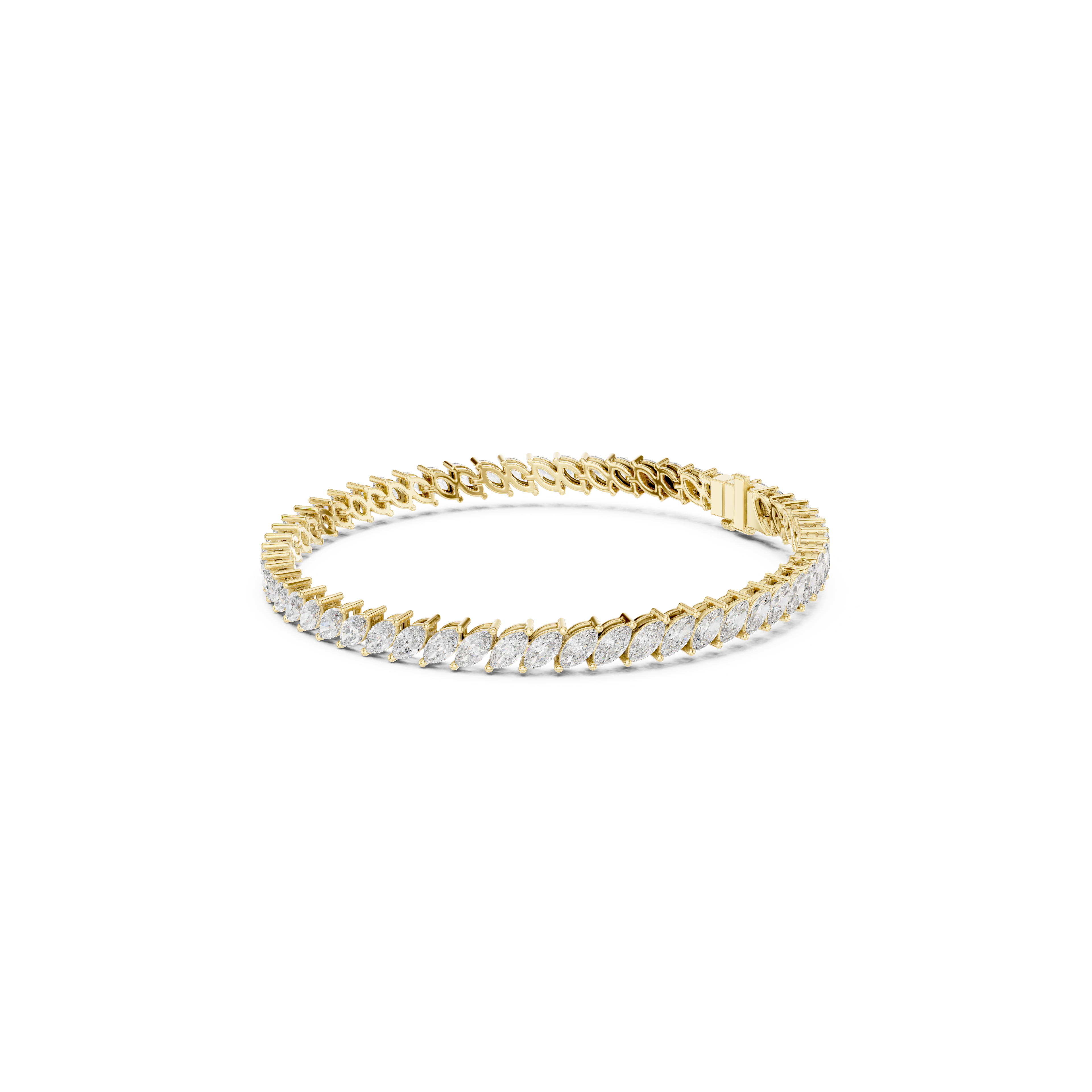 Gold 8Ct Marquise Tennis Lab Grown Diamond Berta Bracelet