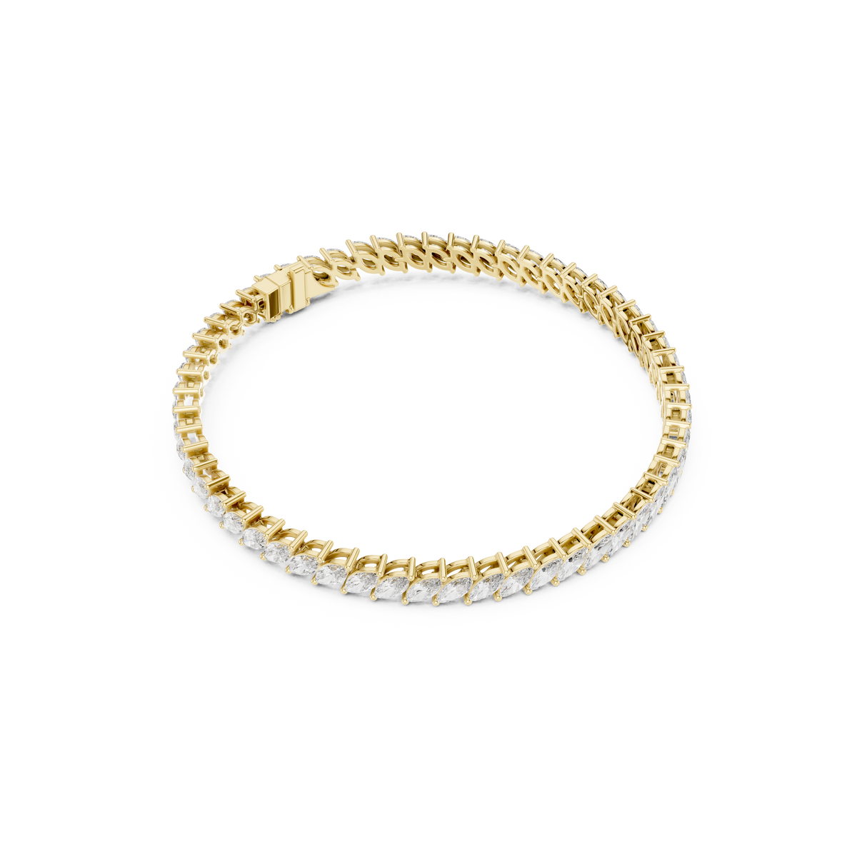 Gold 8Ct Marquise Tennis Lab Grown Diamond Berta Bracelet