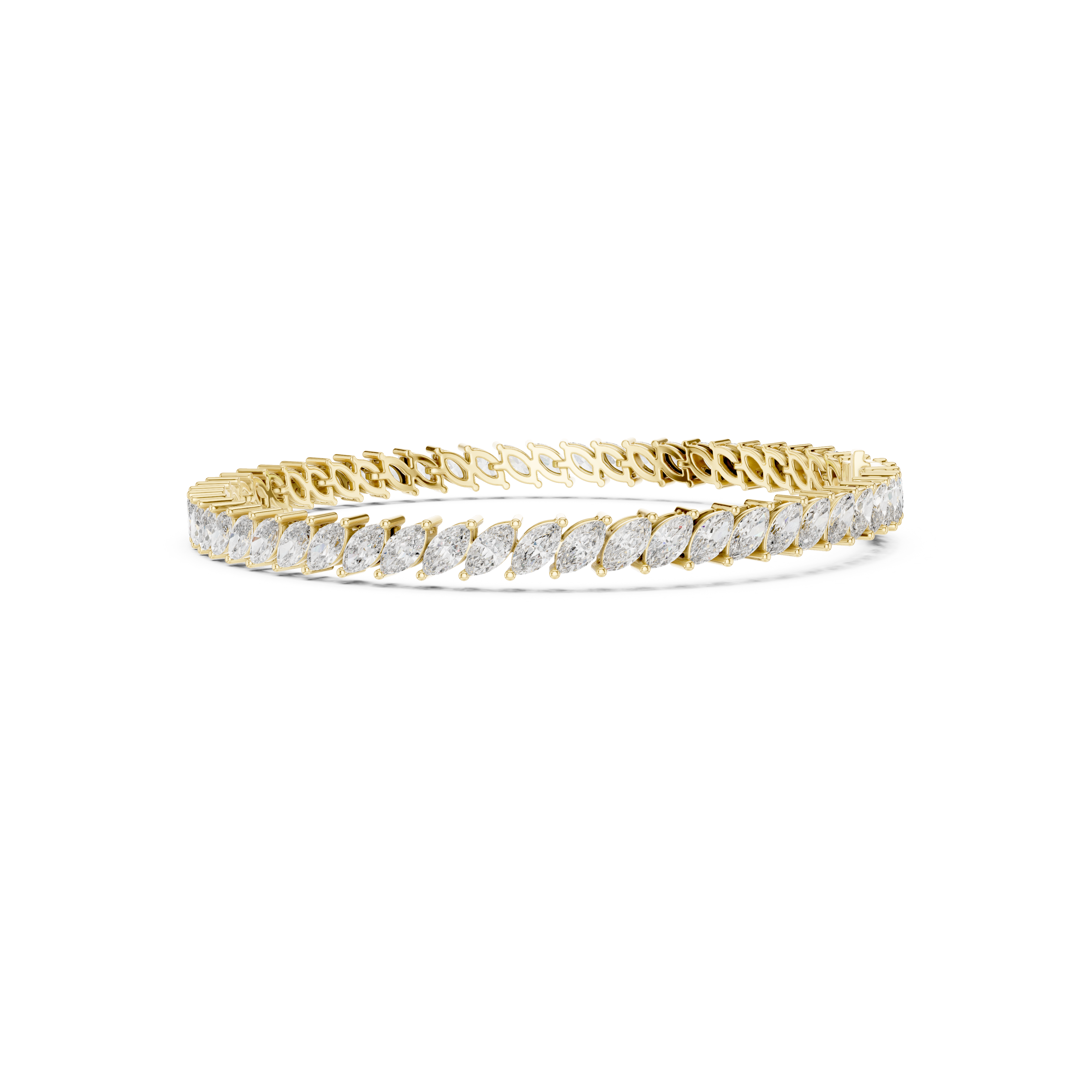 Gold 8Ct Marquise Tennis Lab Grown Diamond Berta Bracelet