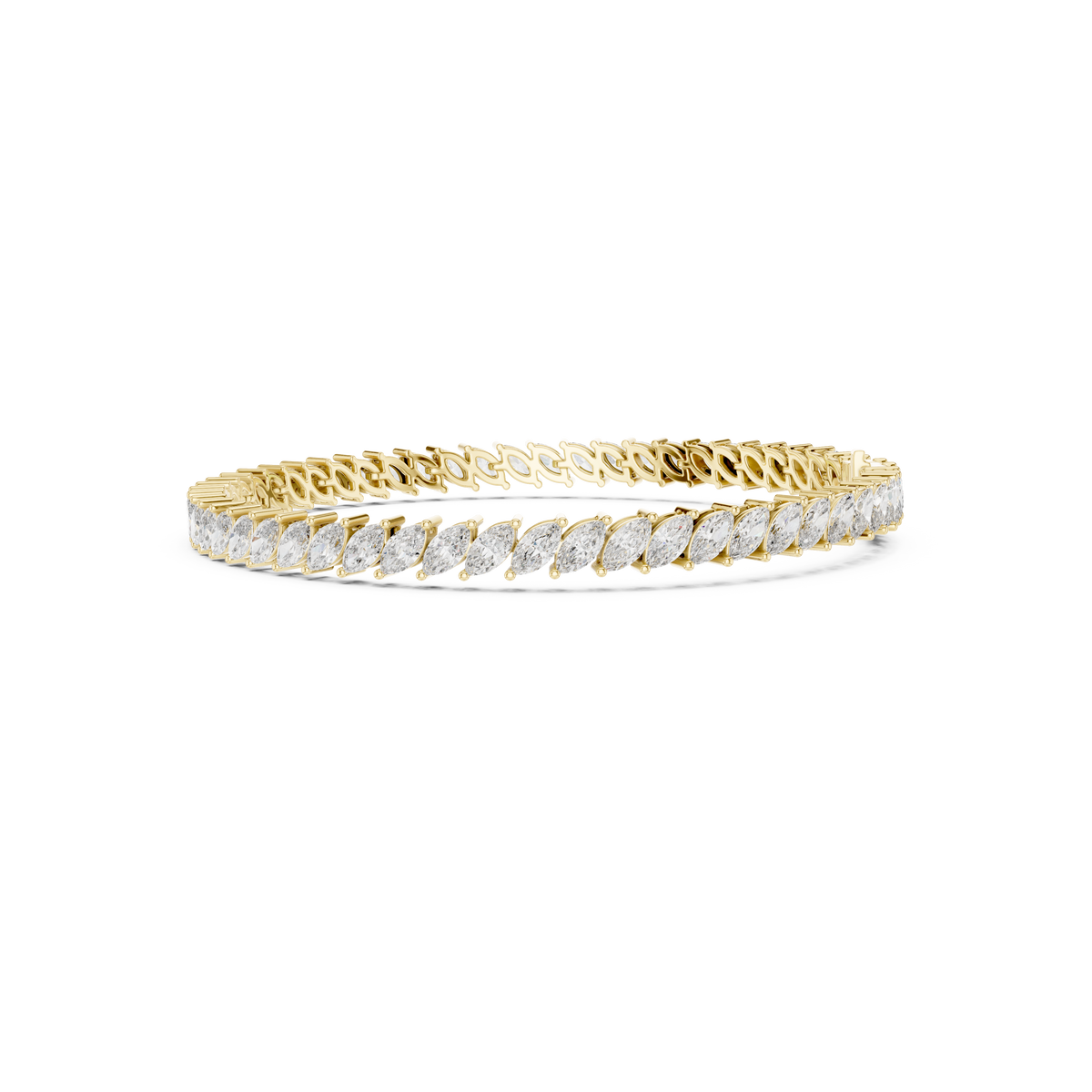 Gold 8Ct Marquise Tennis Lab Grown Diamond Berta Bracelet