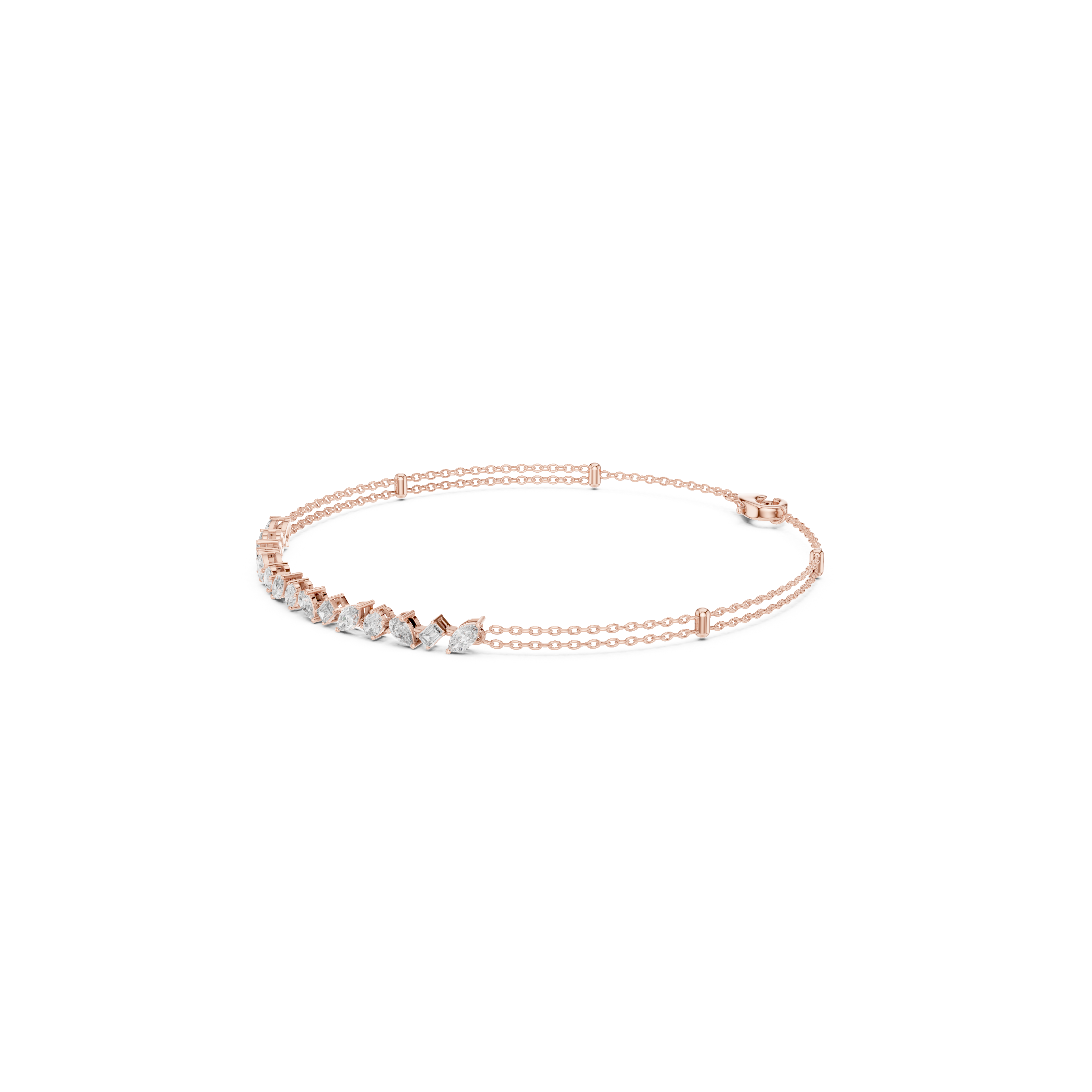 Gold 1 5Ct Tennis Chain Multi Lab Grown Diamond Saba Bracelet