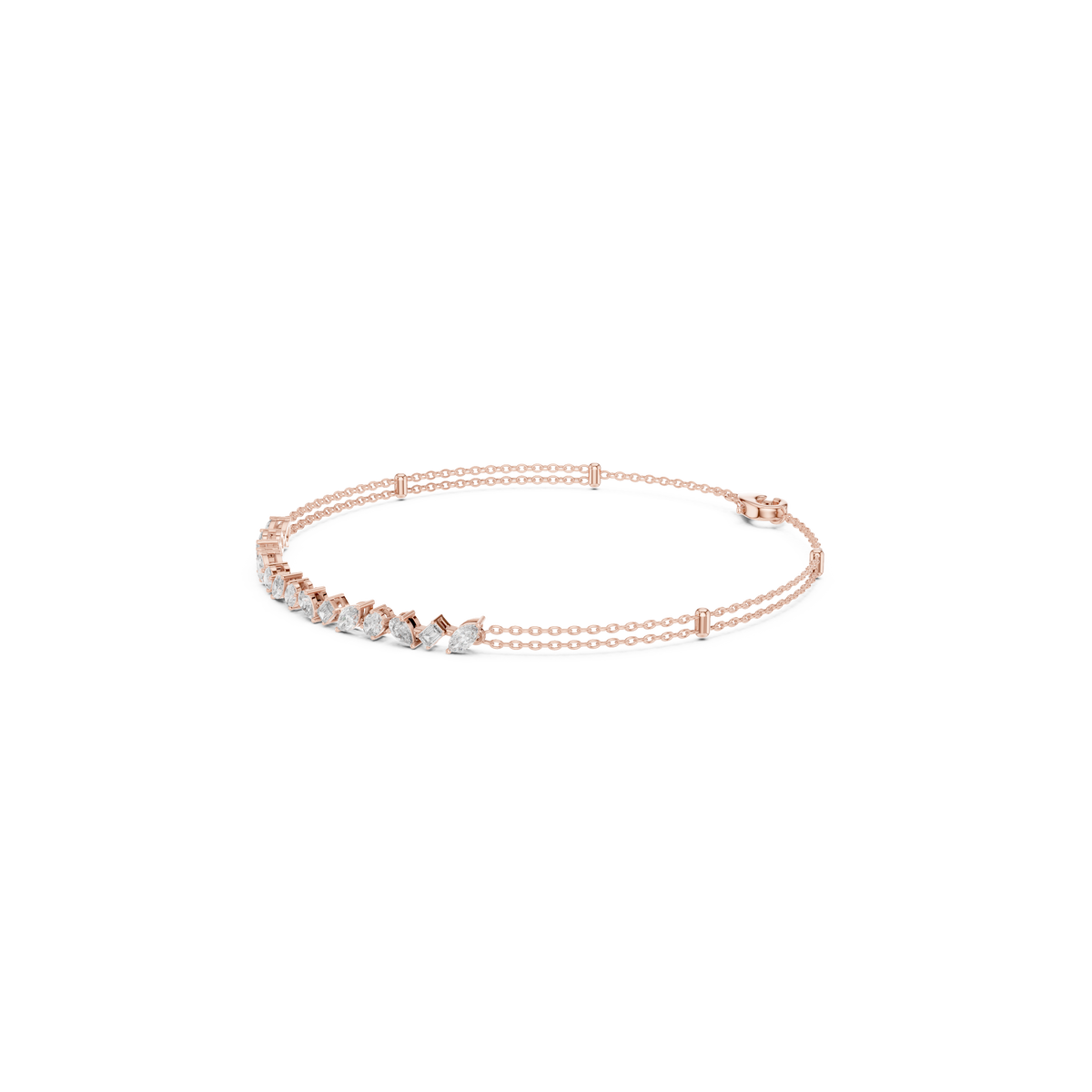 Gold 1 5Ct Tennis Chain Multi Lab Grown Diamond Saba Bracelet