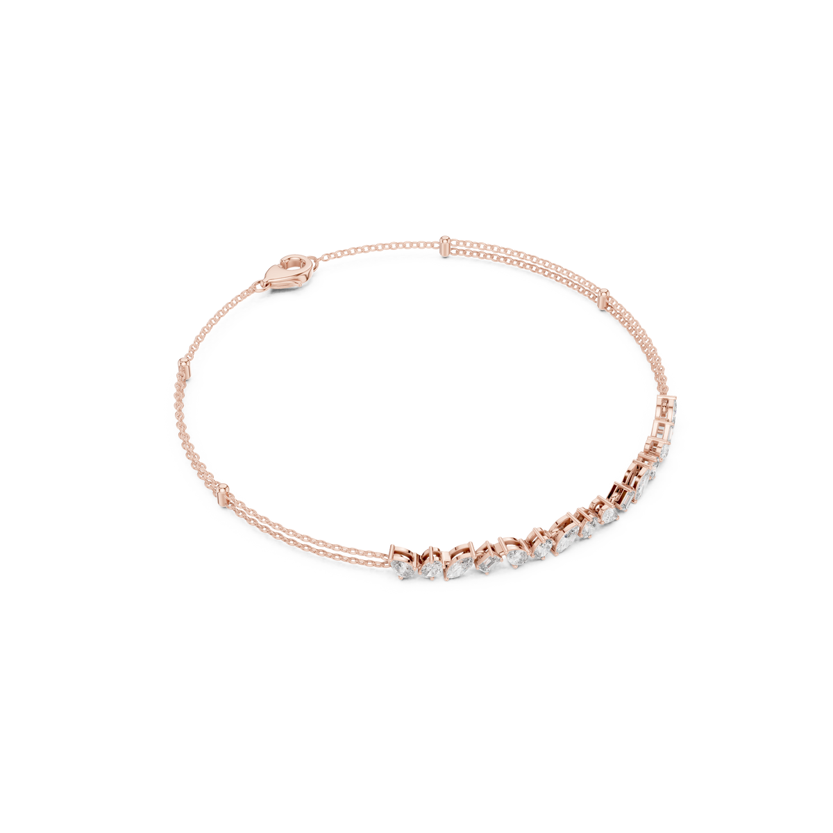 Gold 1 5Ct Tennis Chain Multi Lab Grown Diamond Saba Bracelet