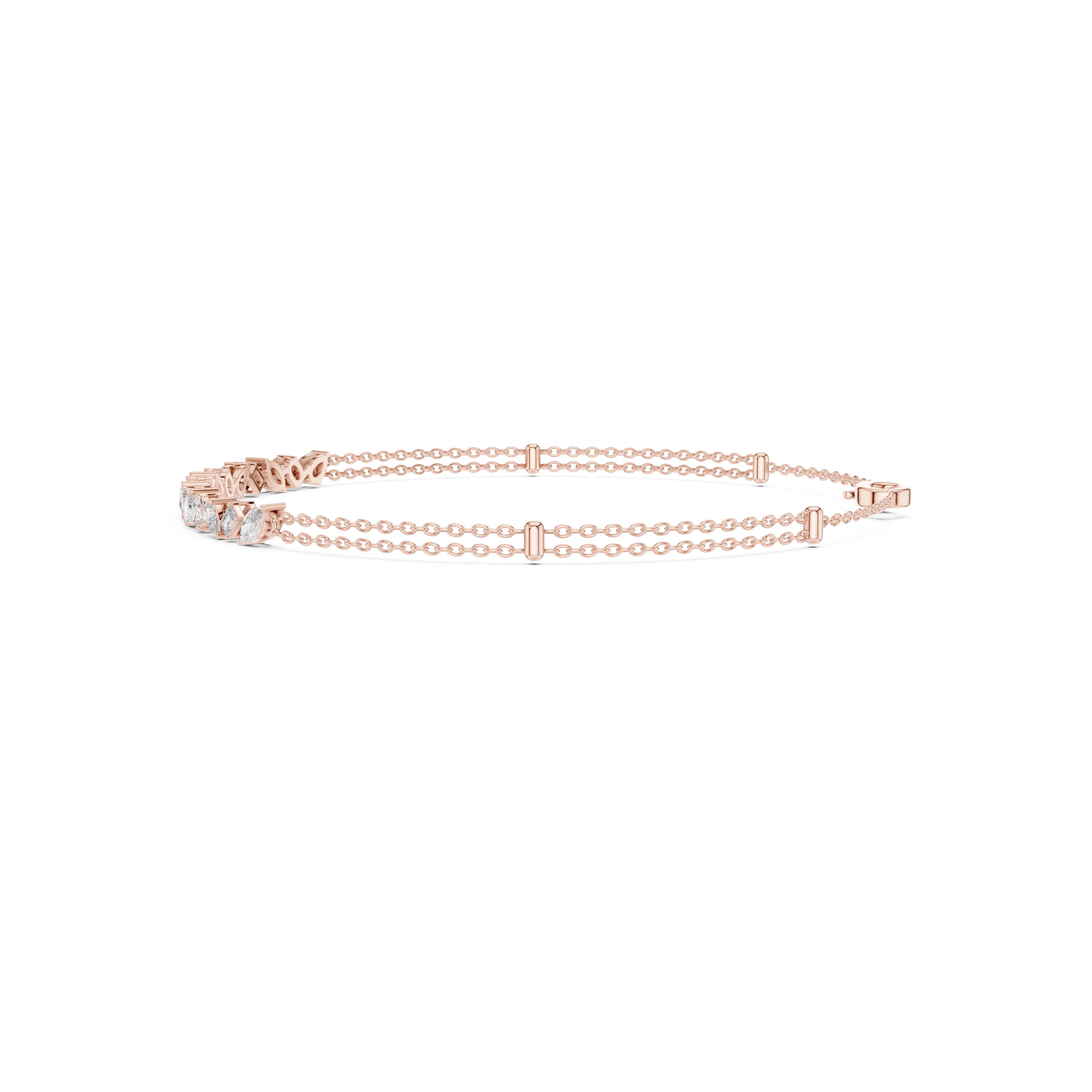 Gold 1 5Ct Tennis Chain Multi Lab Grown Diamond Saba Bracelet