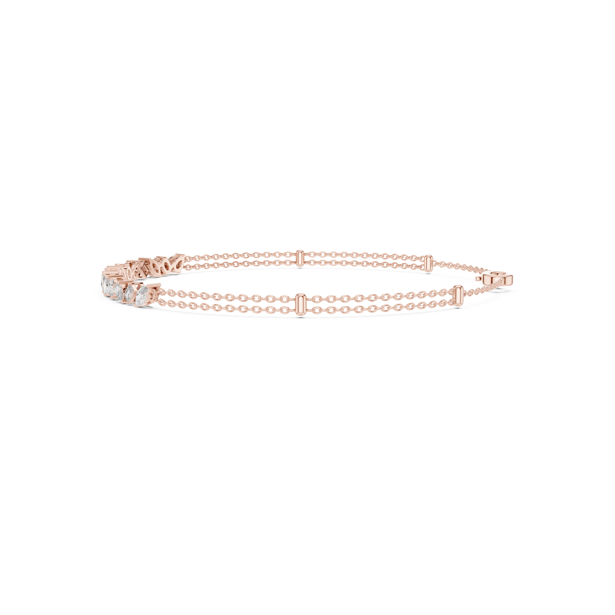 Gold 1 5Ct Tennis Chain Multi Lab Grown Diamond Saba Bracelet