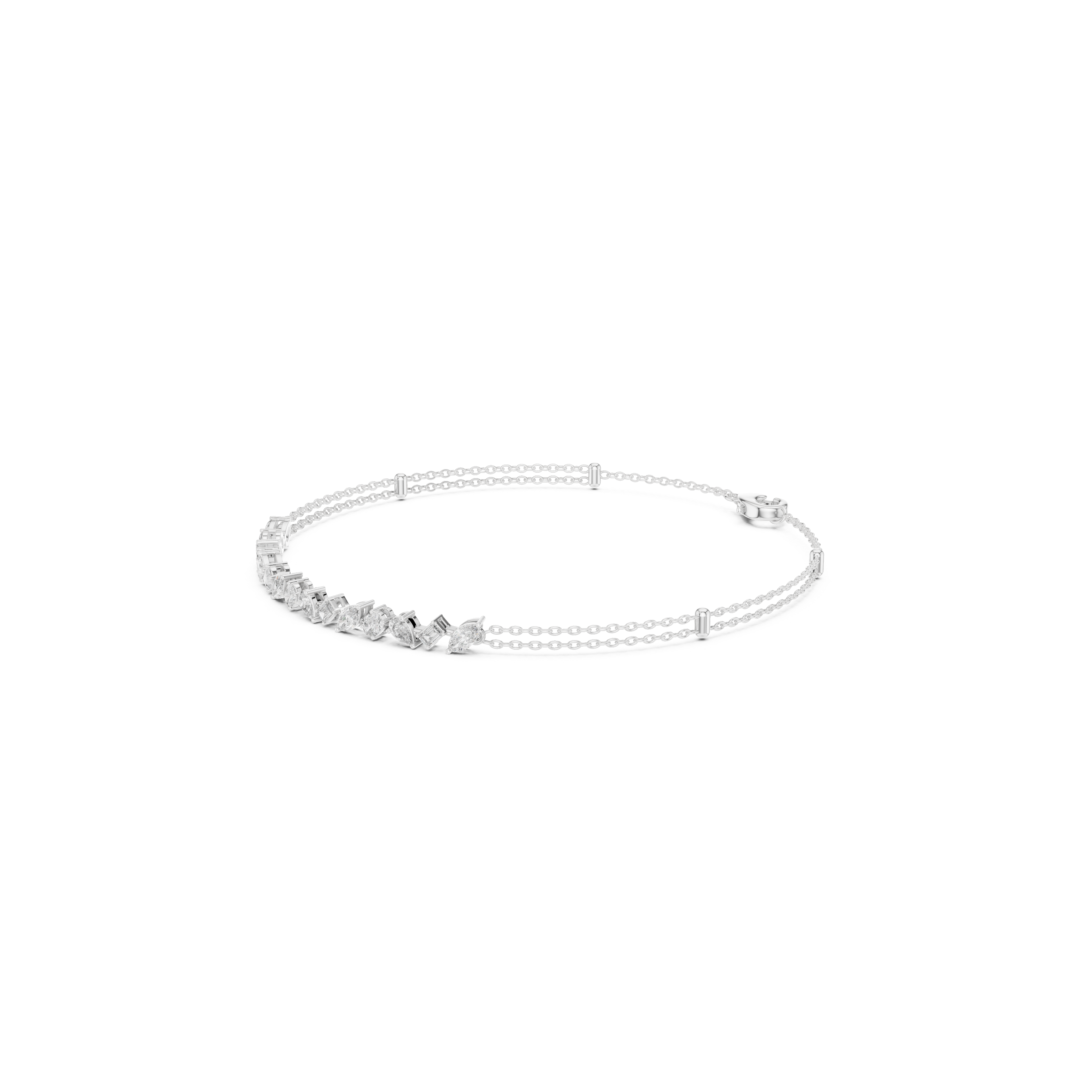 Gold 1 5Ct Tennis Chain Multi Lab Grown Diamond Saba Bracelet