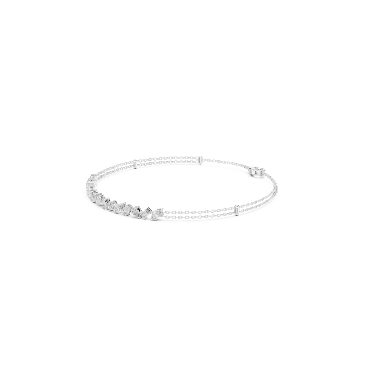 Gold 1 5Ct Tennis Chain Multi Lab Grown Diamond Saba Bracelet