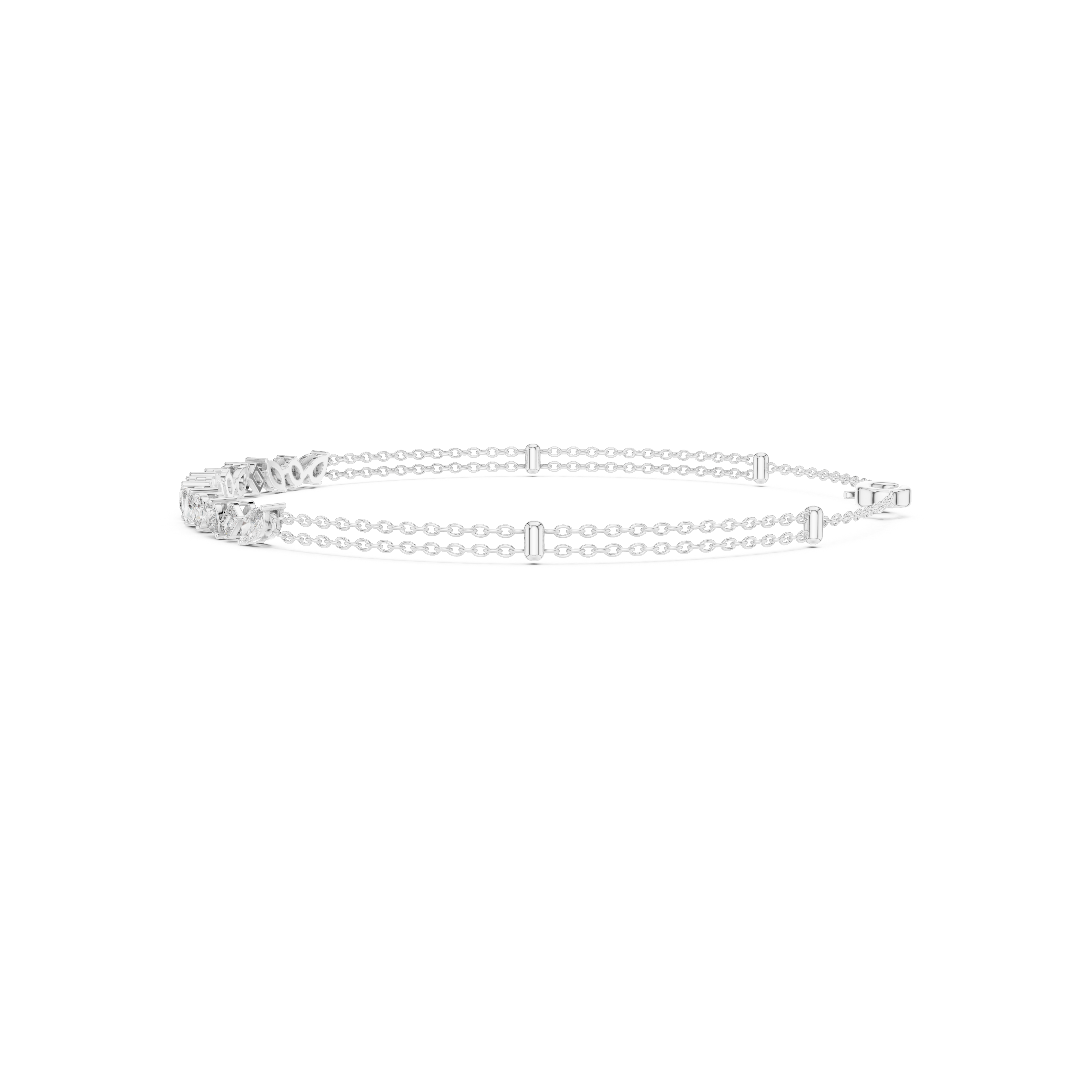 Gold 1 5Ct Tennis Chain Multi Lab Grown Diamond Saba Bracelet