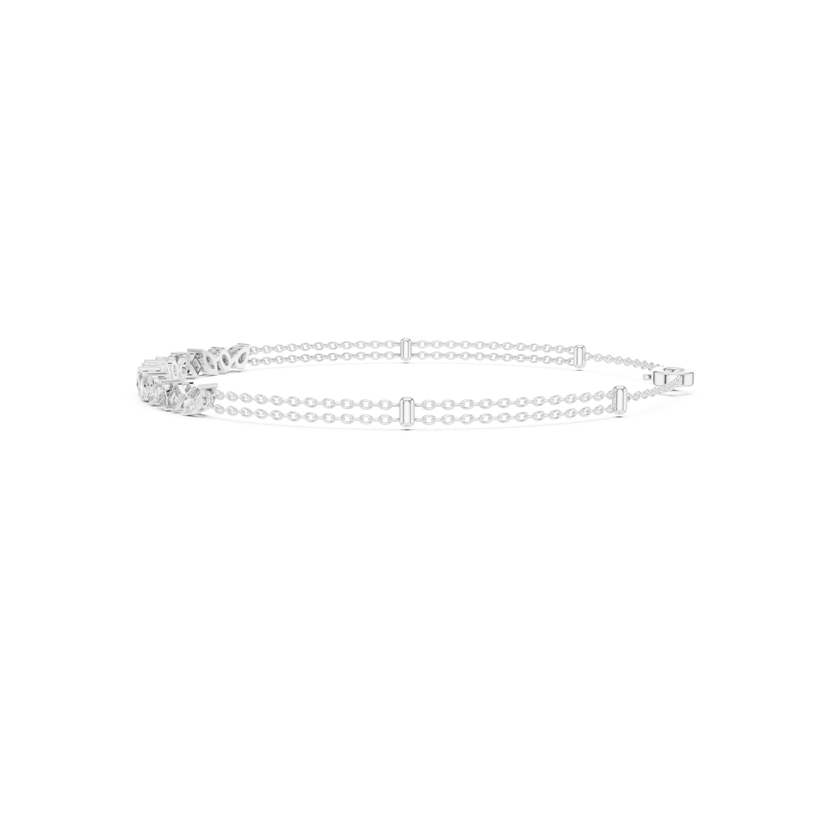 Gold 1 5Ct Tennis Chain Multi Lab Grown Diamond Saba Bracelet