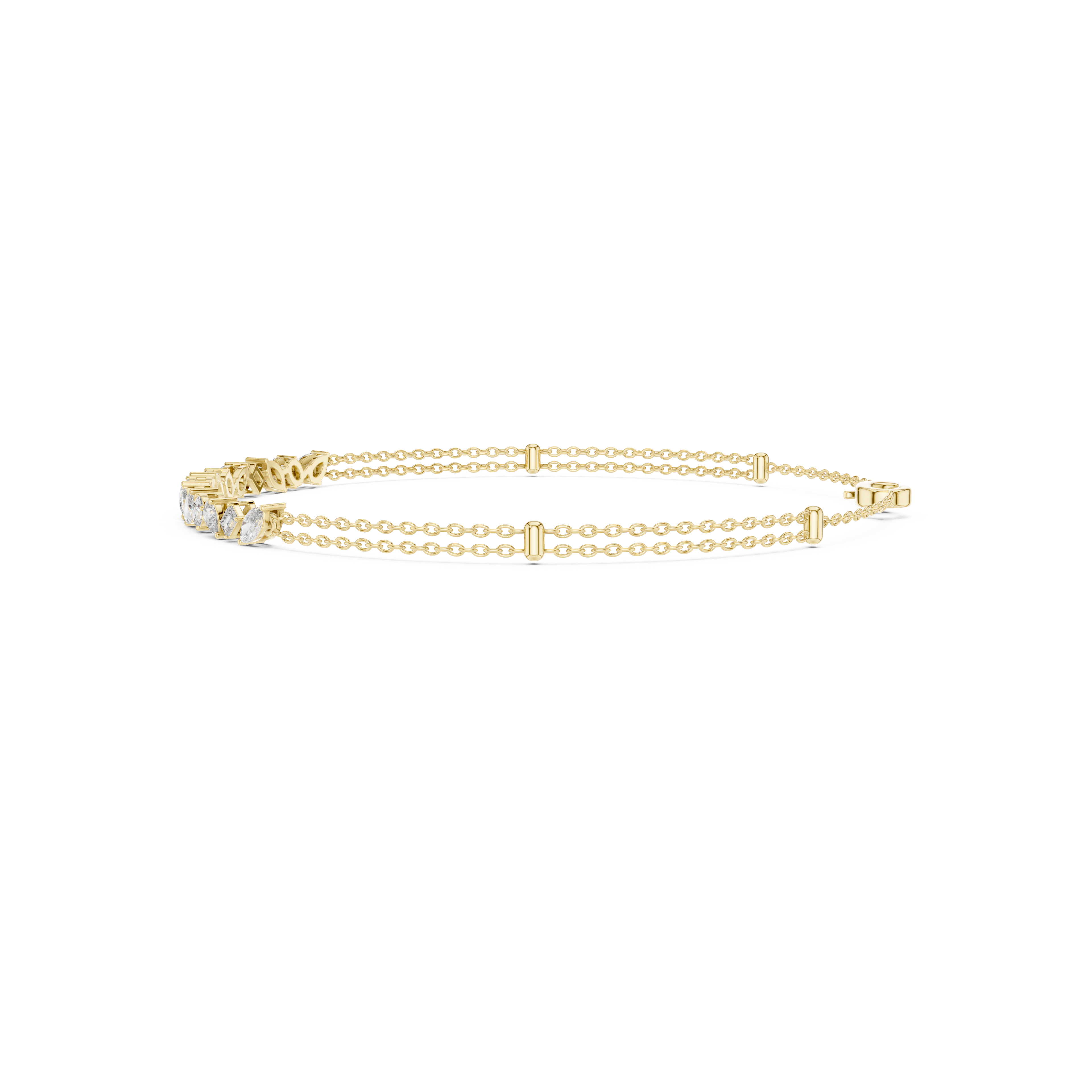Gold 1 5Ct Tennis Chain Multi Lab Grown Diamond Saba Bracelet