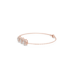 Gold 1Ct Three Stone Round Lab Grown Diamond Kiara Halo Bracelet