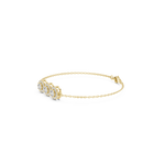 Gold 1Ct Three Stone Round Lab Grown Diamond Kiara Halo Bracelet