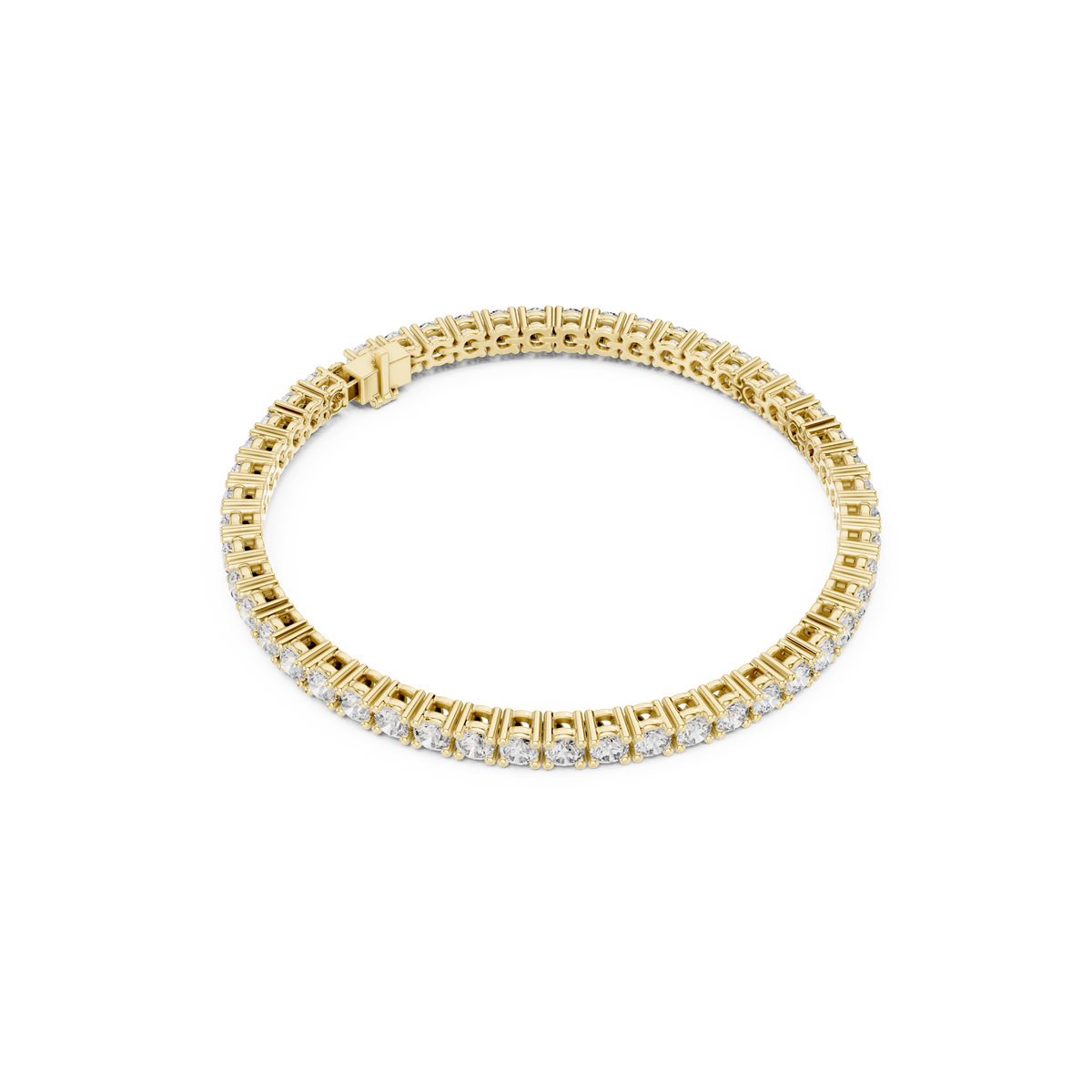 Gold 7Ct Tennis Round Lab Grown Diamond Helen Bracelet