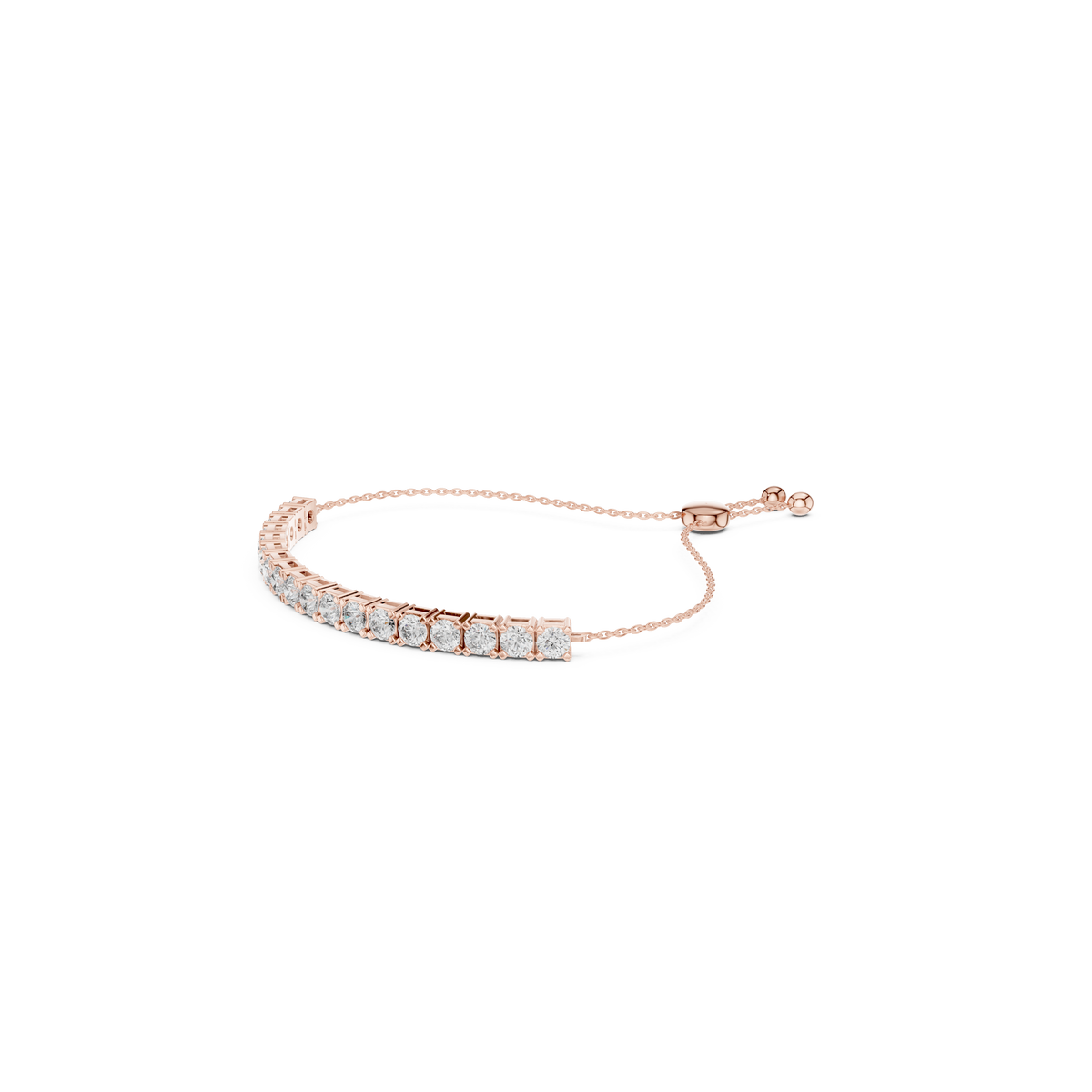 Gold 6Ct Round Tennis Lab Grown Diamond Diana Light Weight Bracelet