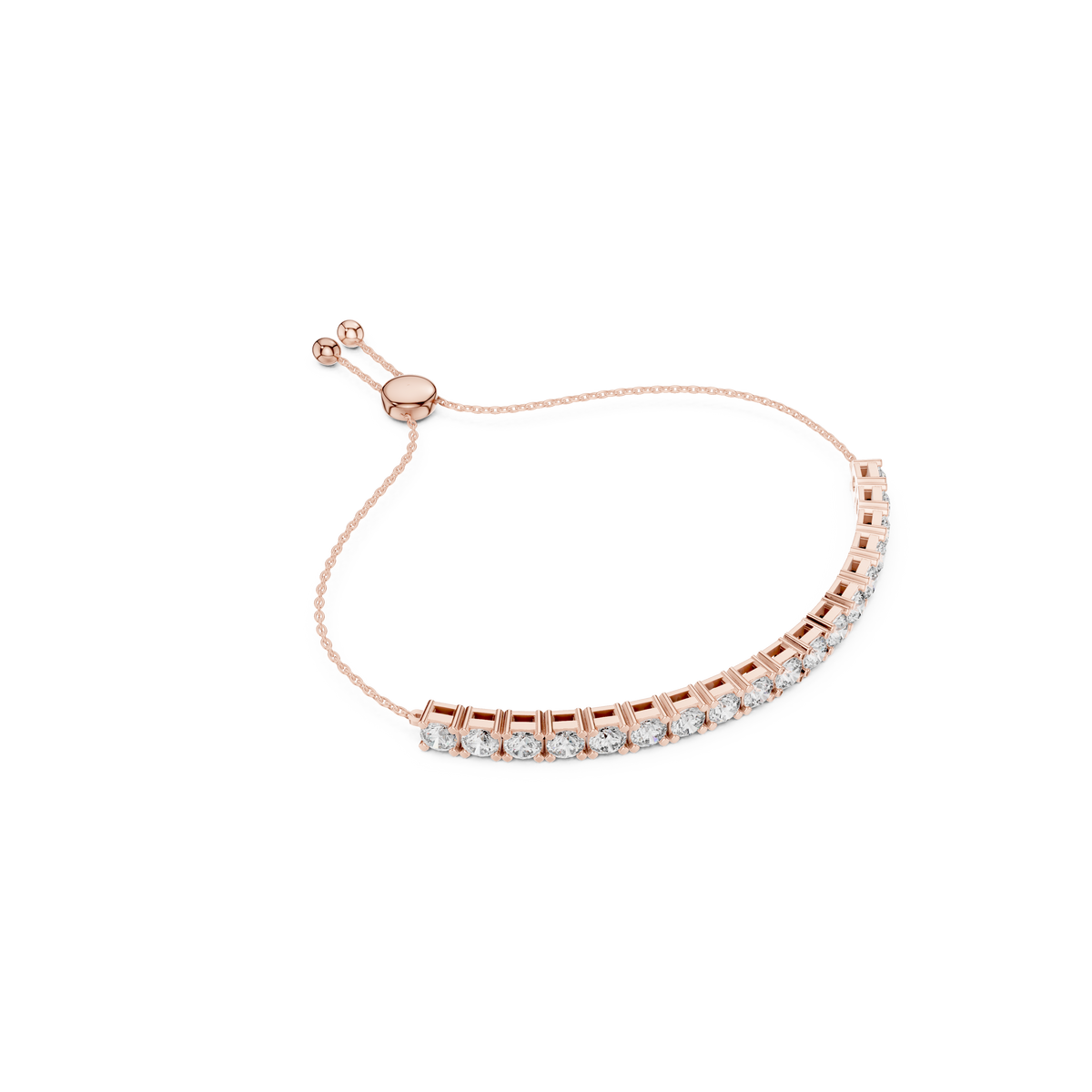 Gold 6Ct Round Tennis Lab Grown Diamond Diana Light Weight Bracelet