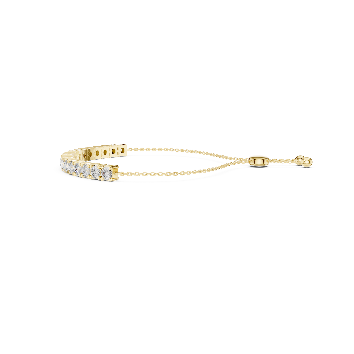 Gold 6Ct Round Tennis Lab Grown Diamond Diana Light Weight Bracelet