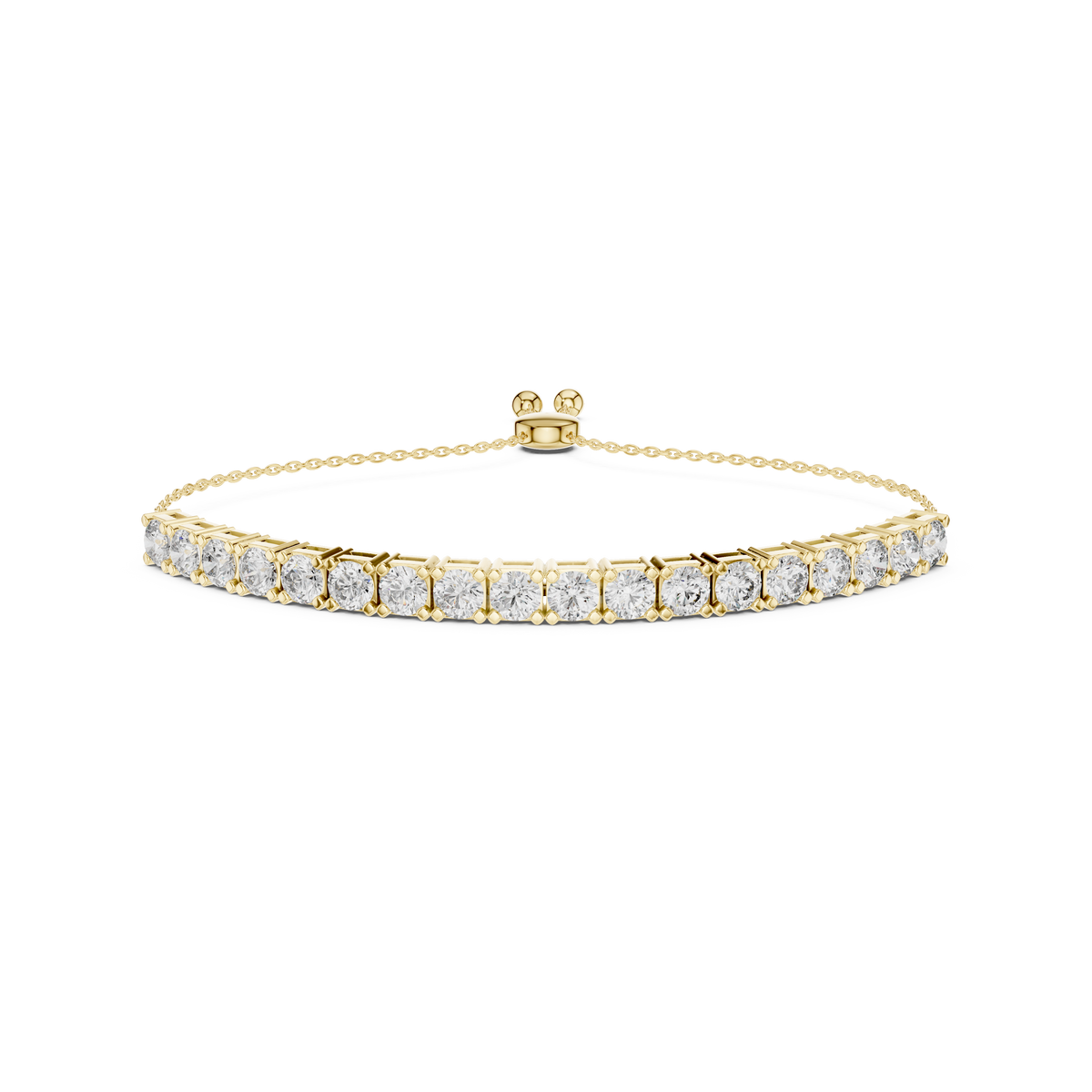 Gold 6Ct Round Tennis Lab Grown Diamond Diana Light Weight Bracelet