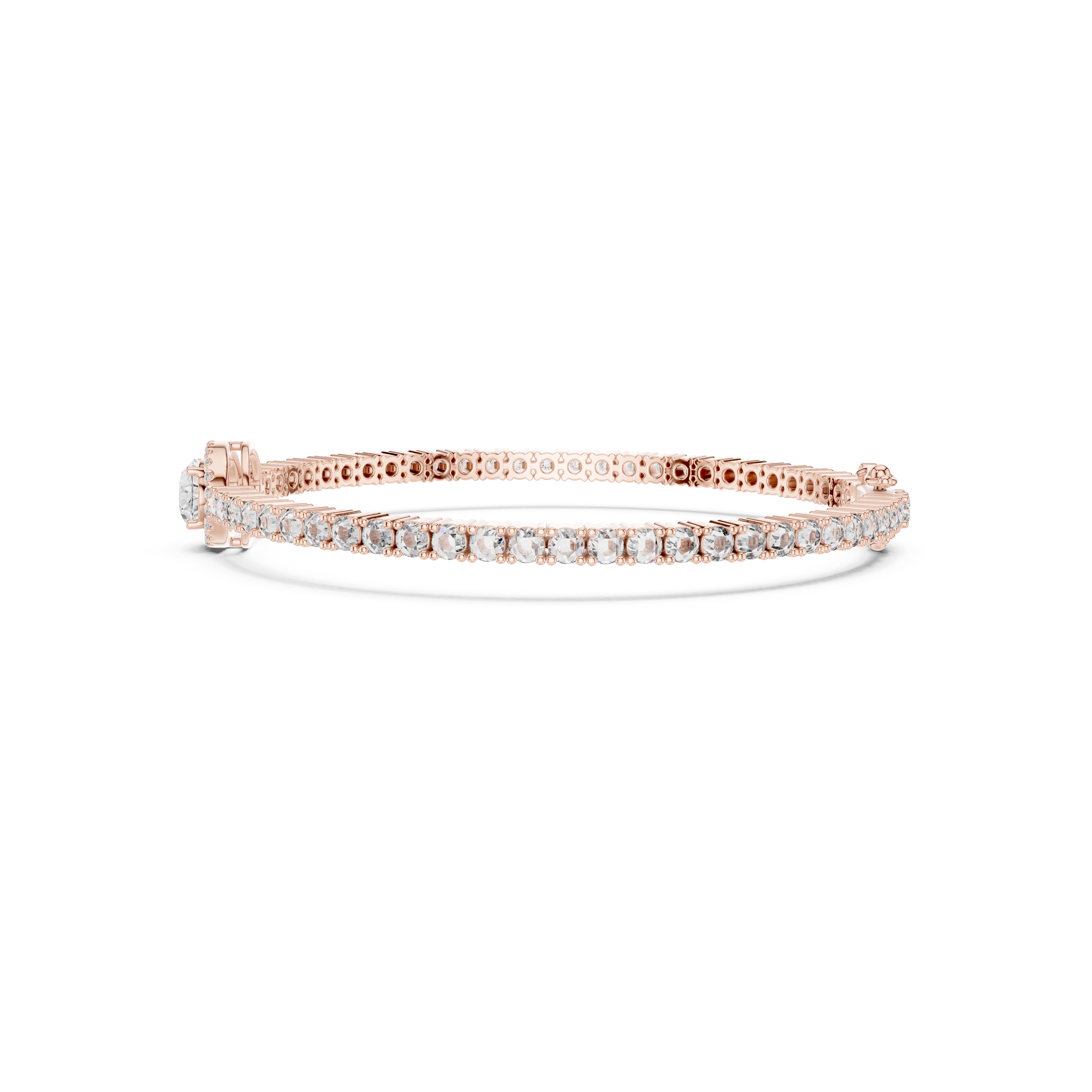 Gold 4Ct Oval Solitaire Cordel Lab Grown Diamond Bracelet