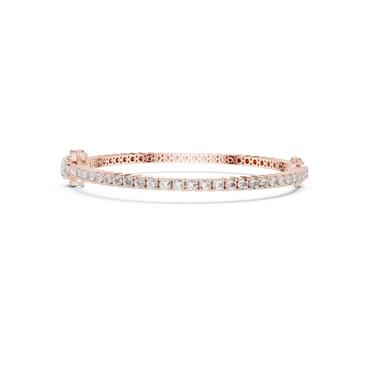 Gold 4Ct Oval Solitaire Cordel Lab Grown Diamond Bracelet