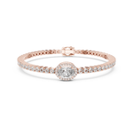 Gold 4Ct Oval Solitaire Cordel Lab Grown Diamond Bracelet