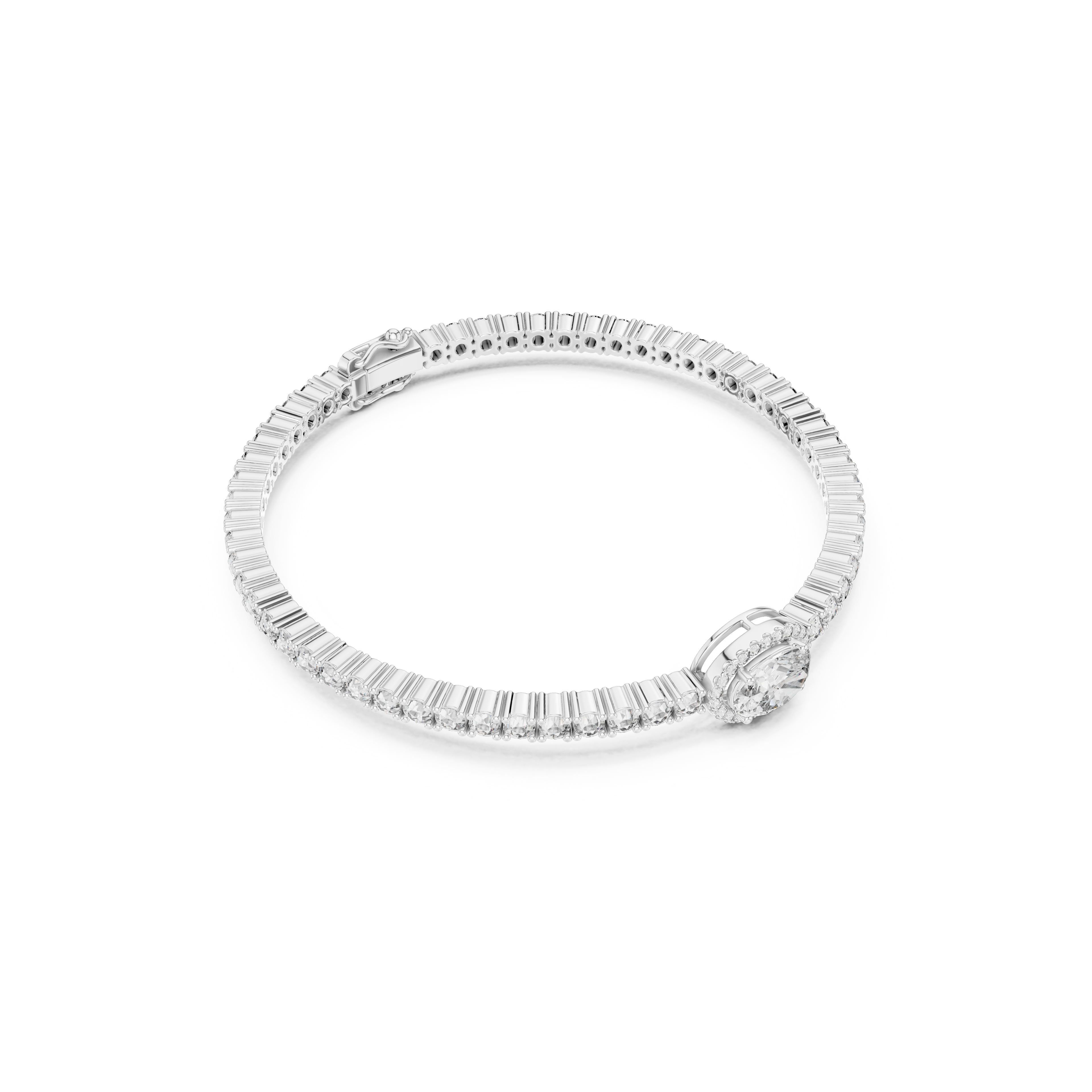 Gold 4Ct Oval Solitaire Cordel Lab Grown Diamond Bracelet