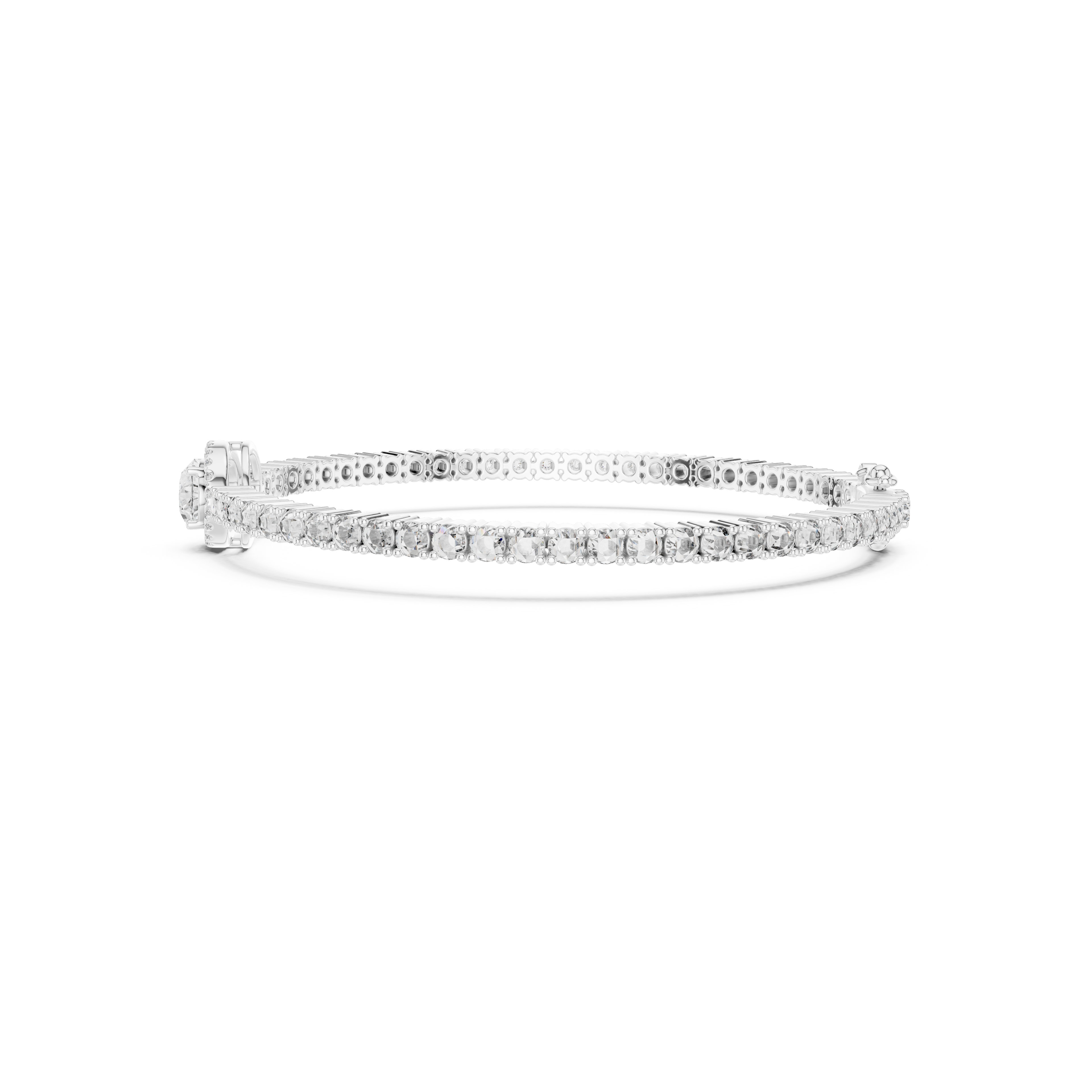 Gold 4Ct Oval Solitaire Cordel Lab Grown Diamond Bracelet